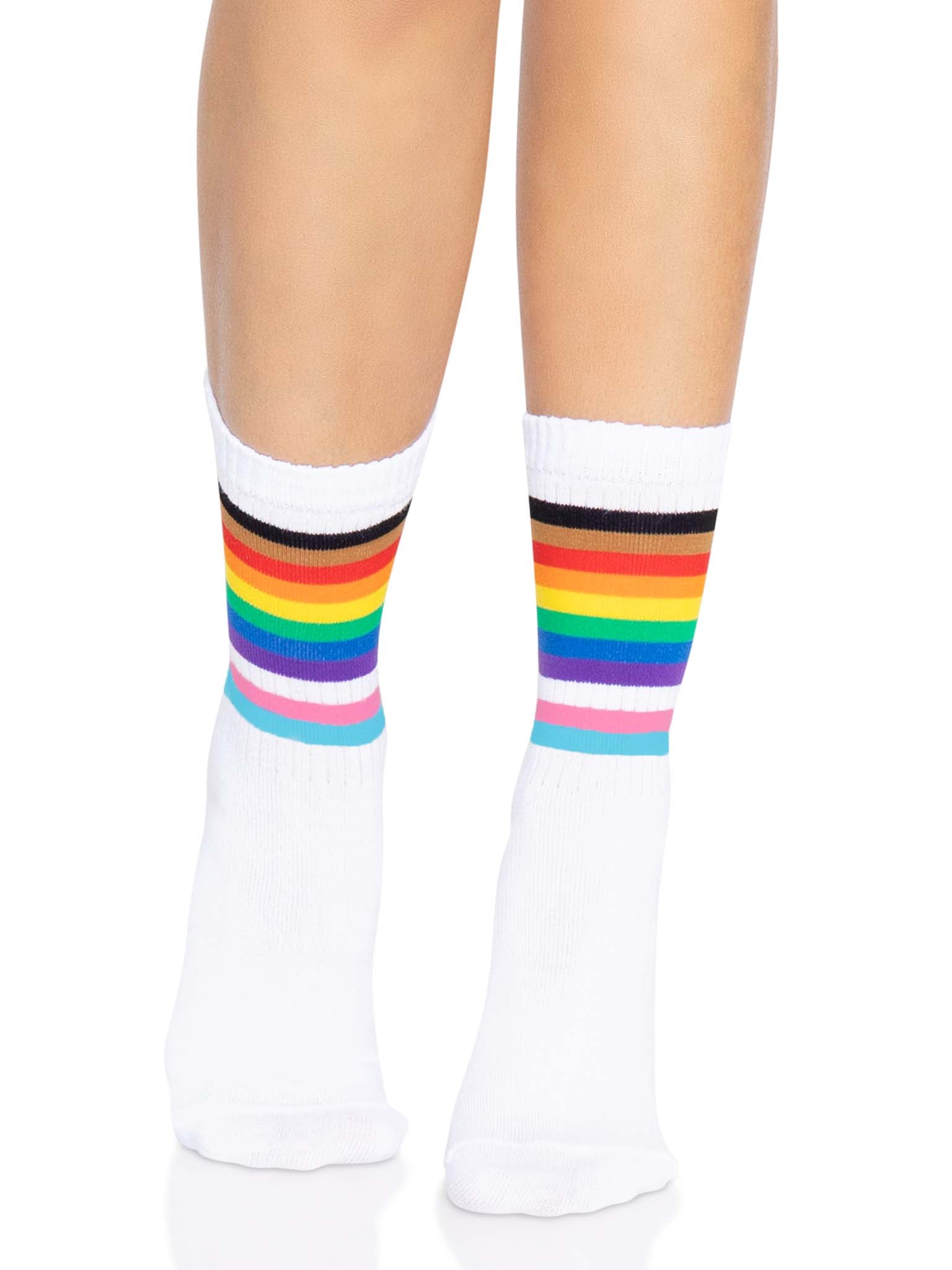 Leg Avenue Pride Stripe Crew Socks