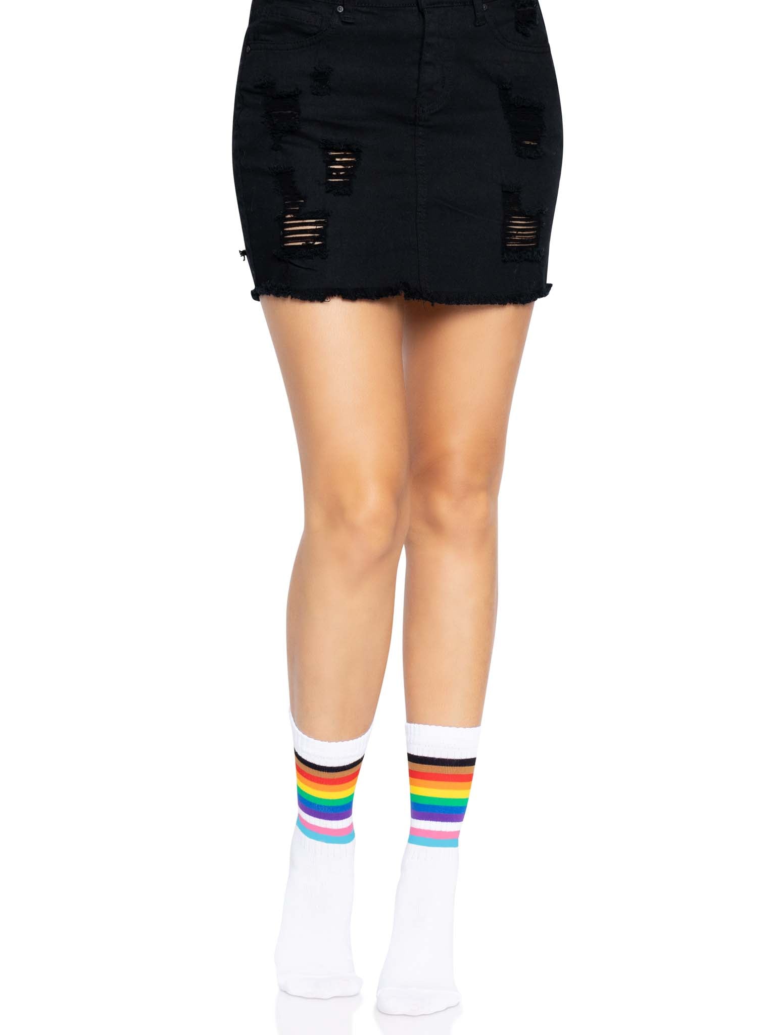 Leg Avenue Pride Stripe Crew Socks