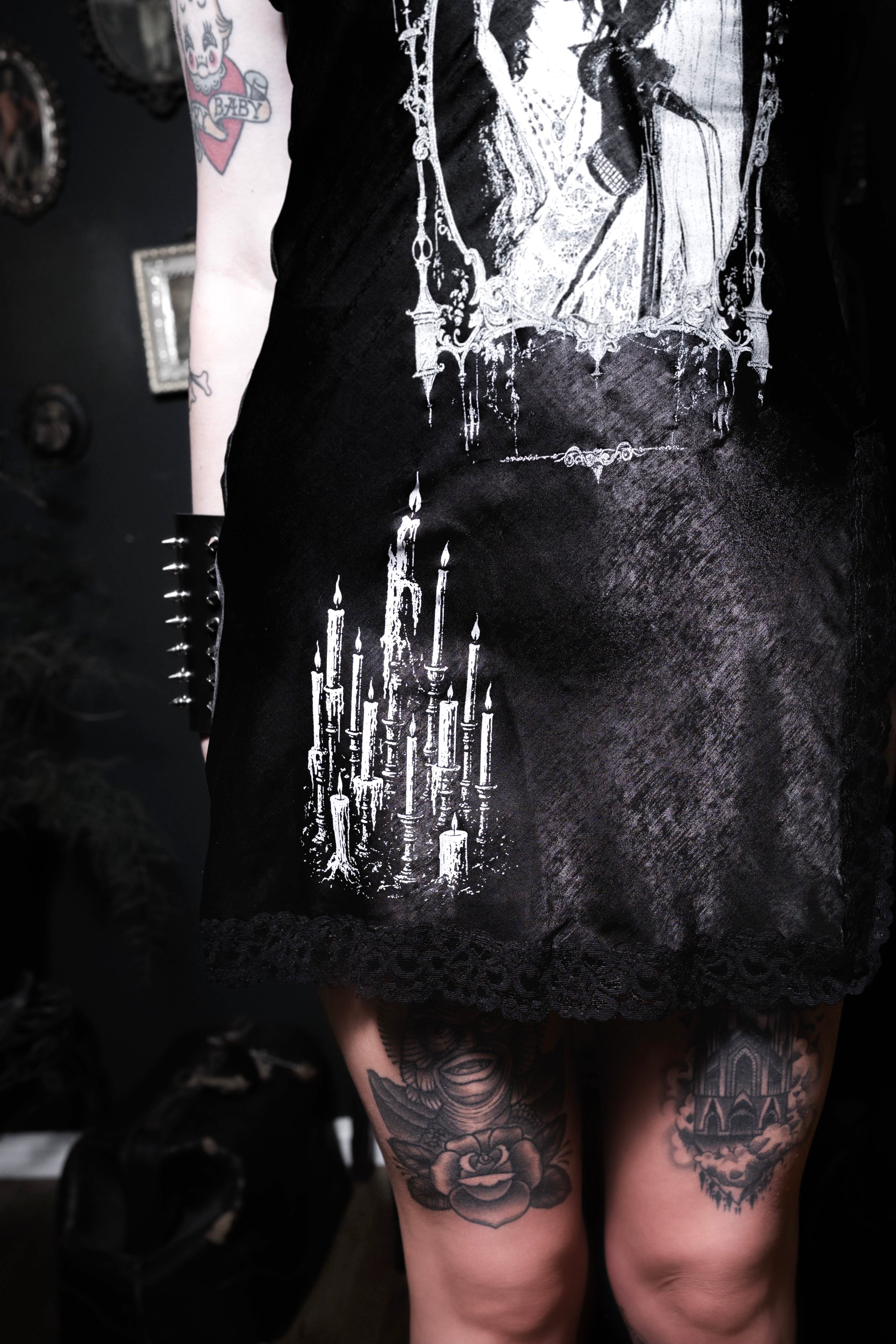 Vera's Eyecandy Rozz Christian Death Mini Slip Metal Dress
