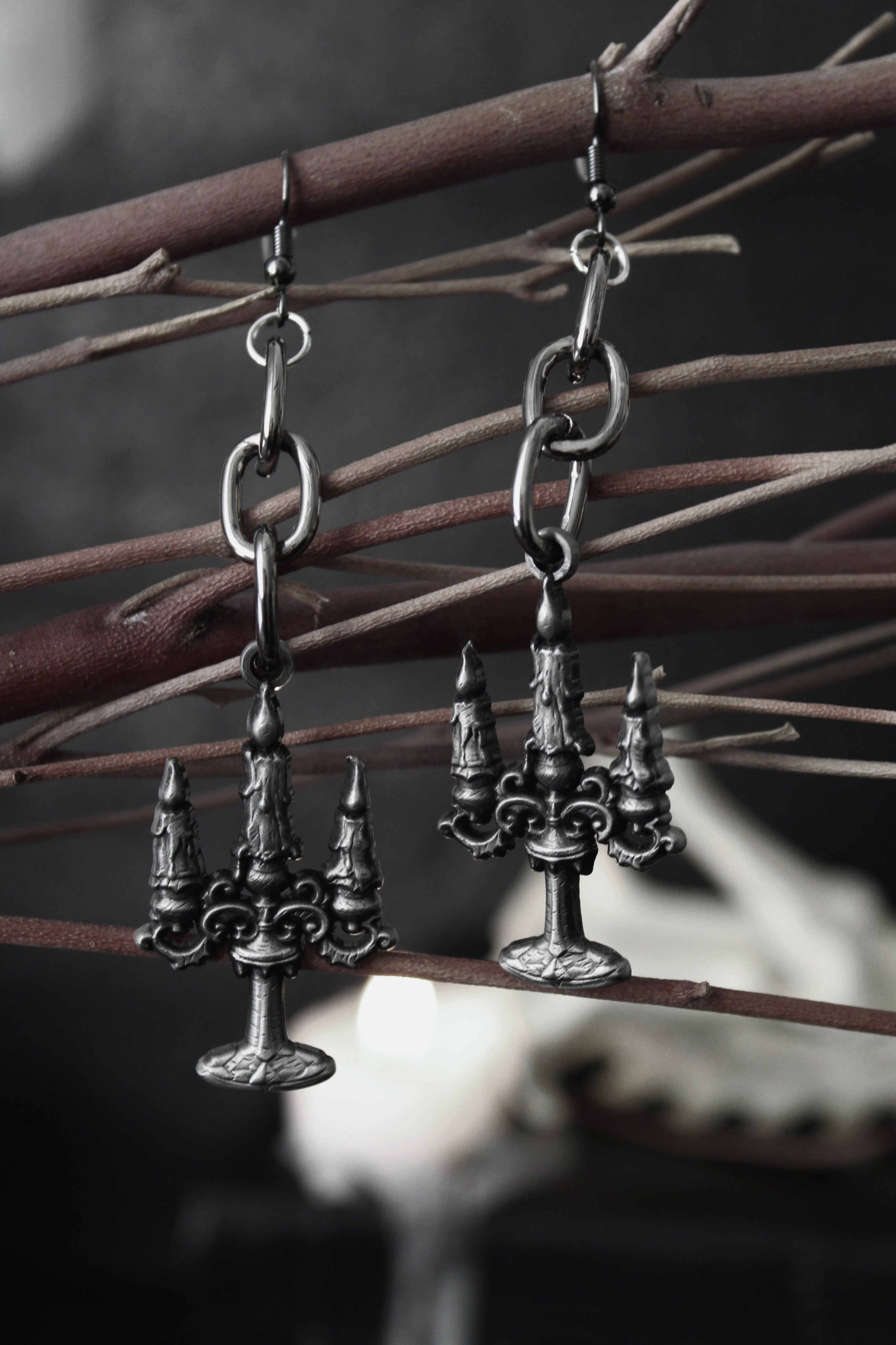 The Pretty Cult Black Mass Candelabra Earrings