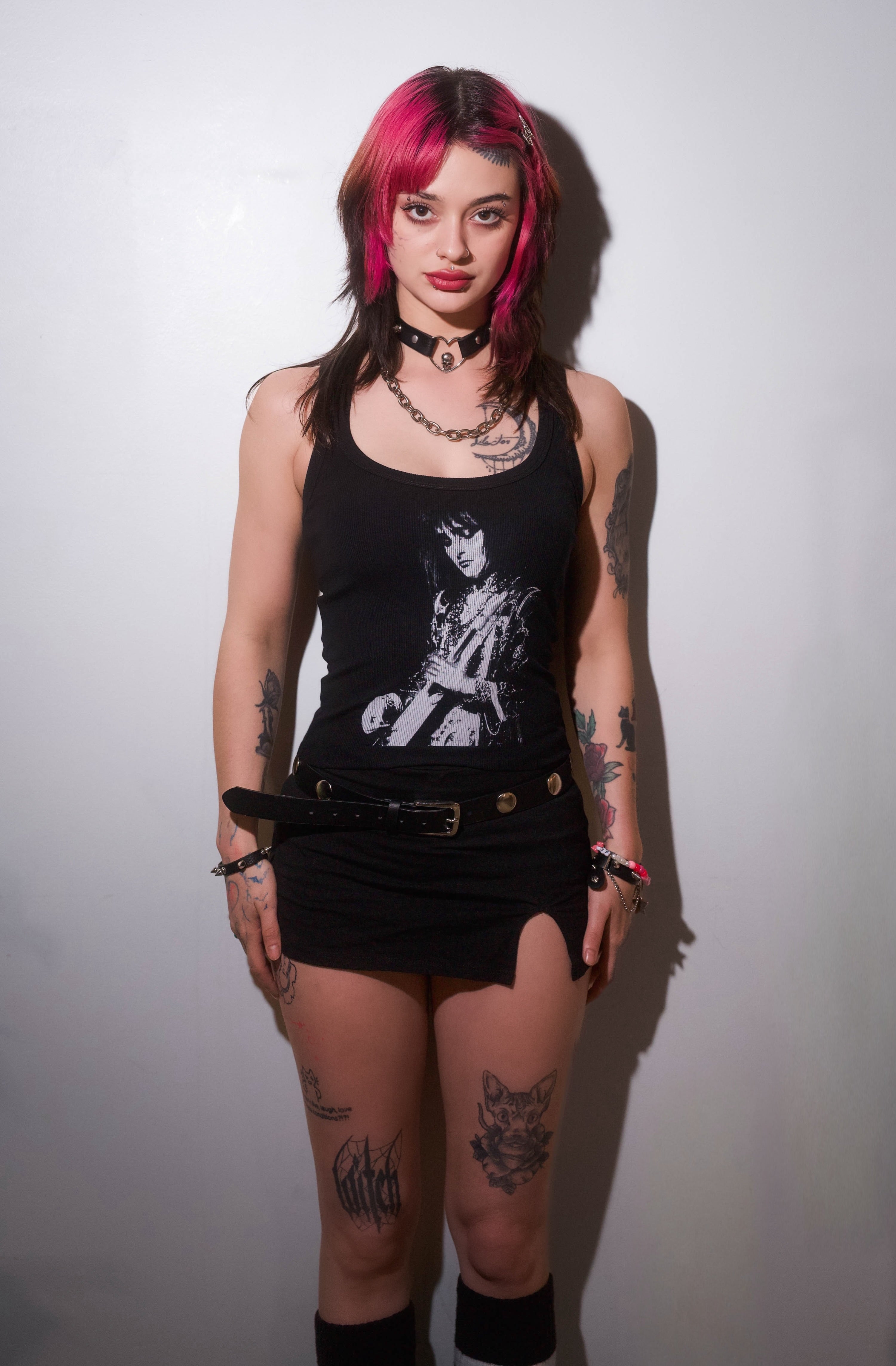 Vera's Eyecandy Siouxsie Goth Ribbed Tank Top