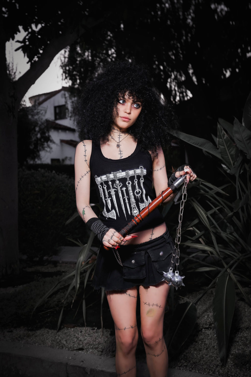 Vera's Eyecandy Medieval Weapons Ribbed Tank Top