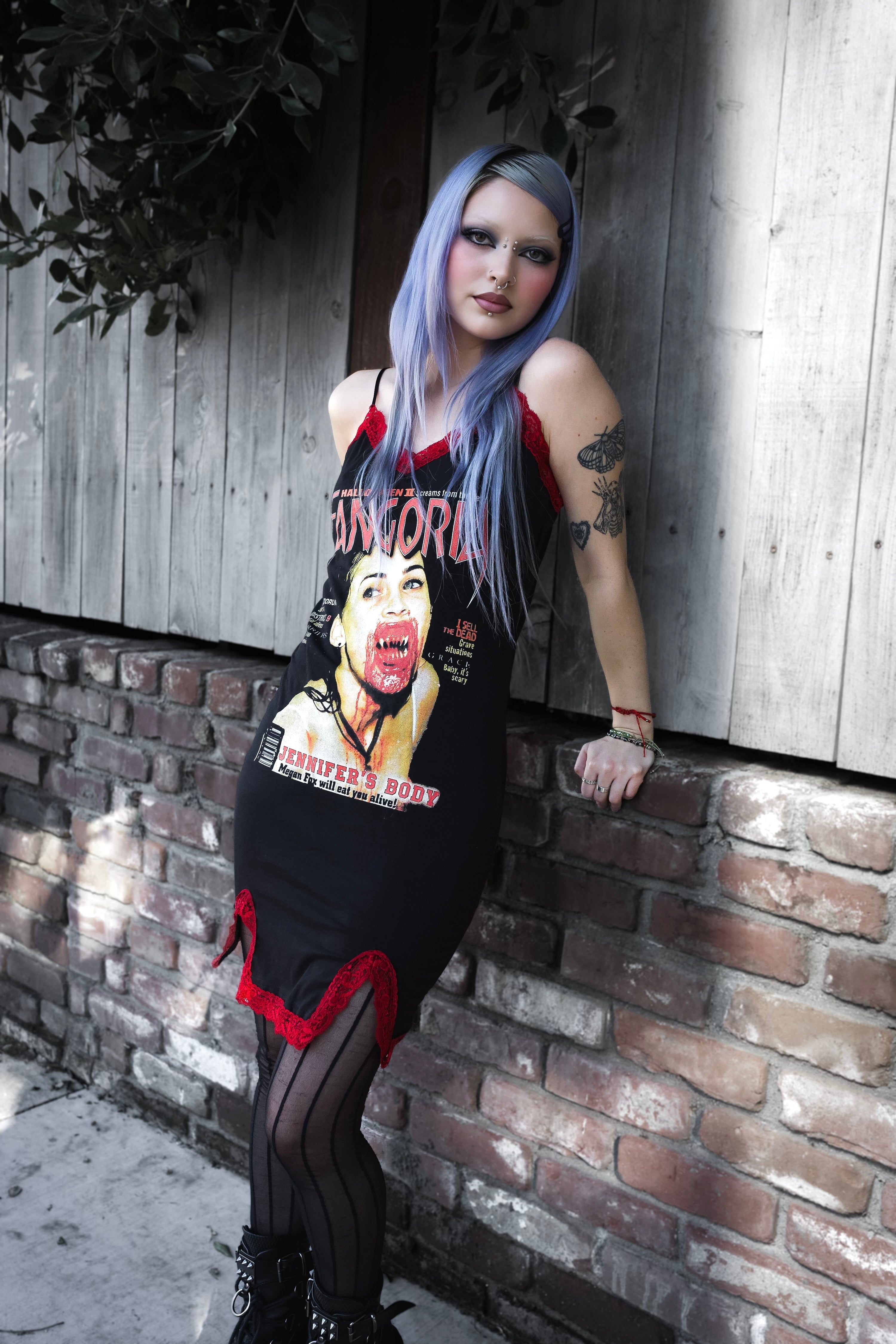 Vera's Eyecandy Jennifer's Body Fangoria Slit Red Lace Dress