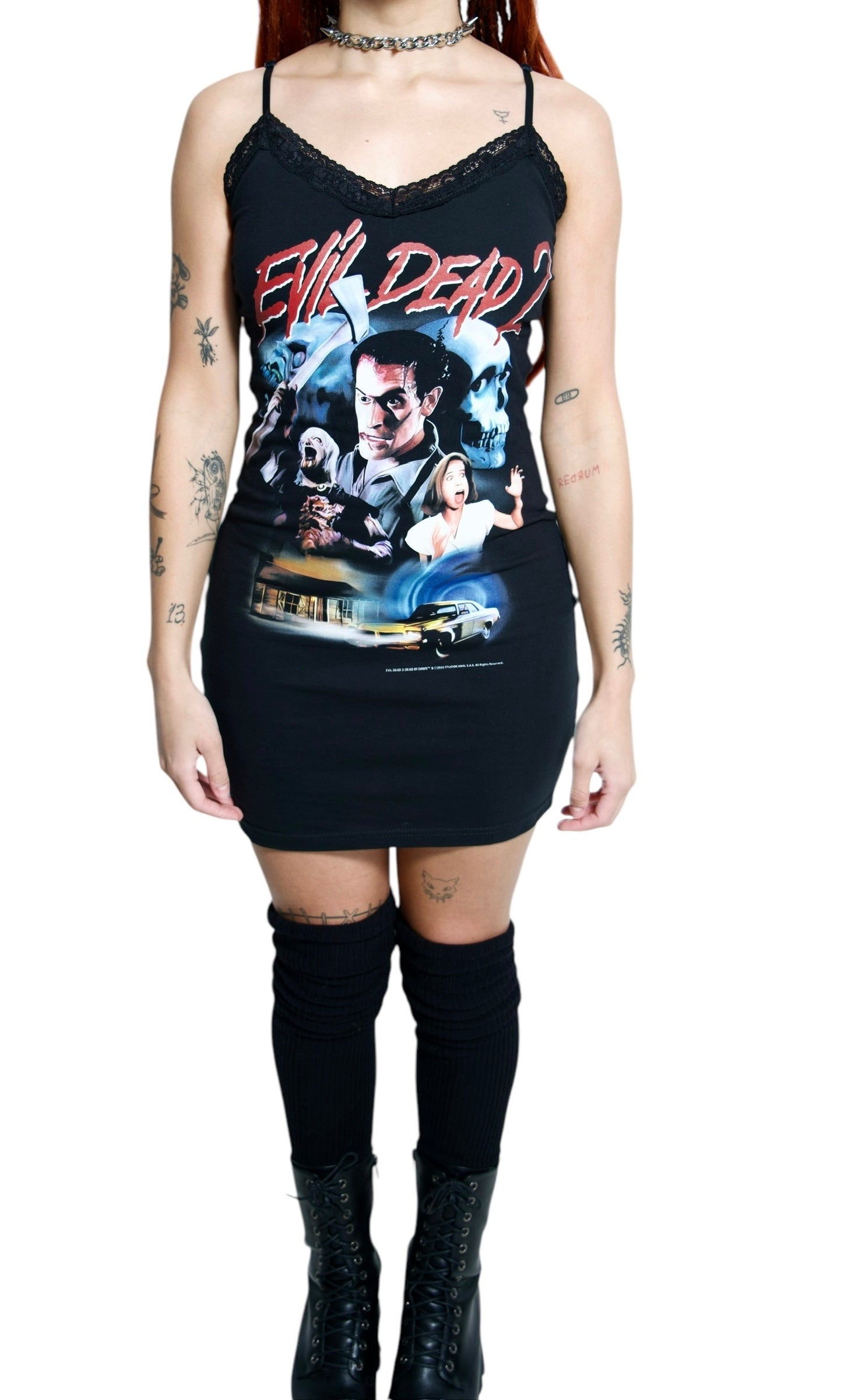 Vera's Eyecandy Evil Dead Lace Strap Dress