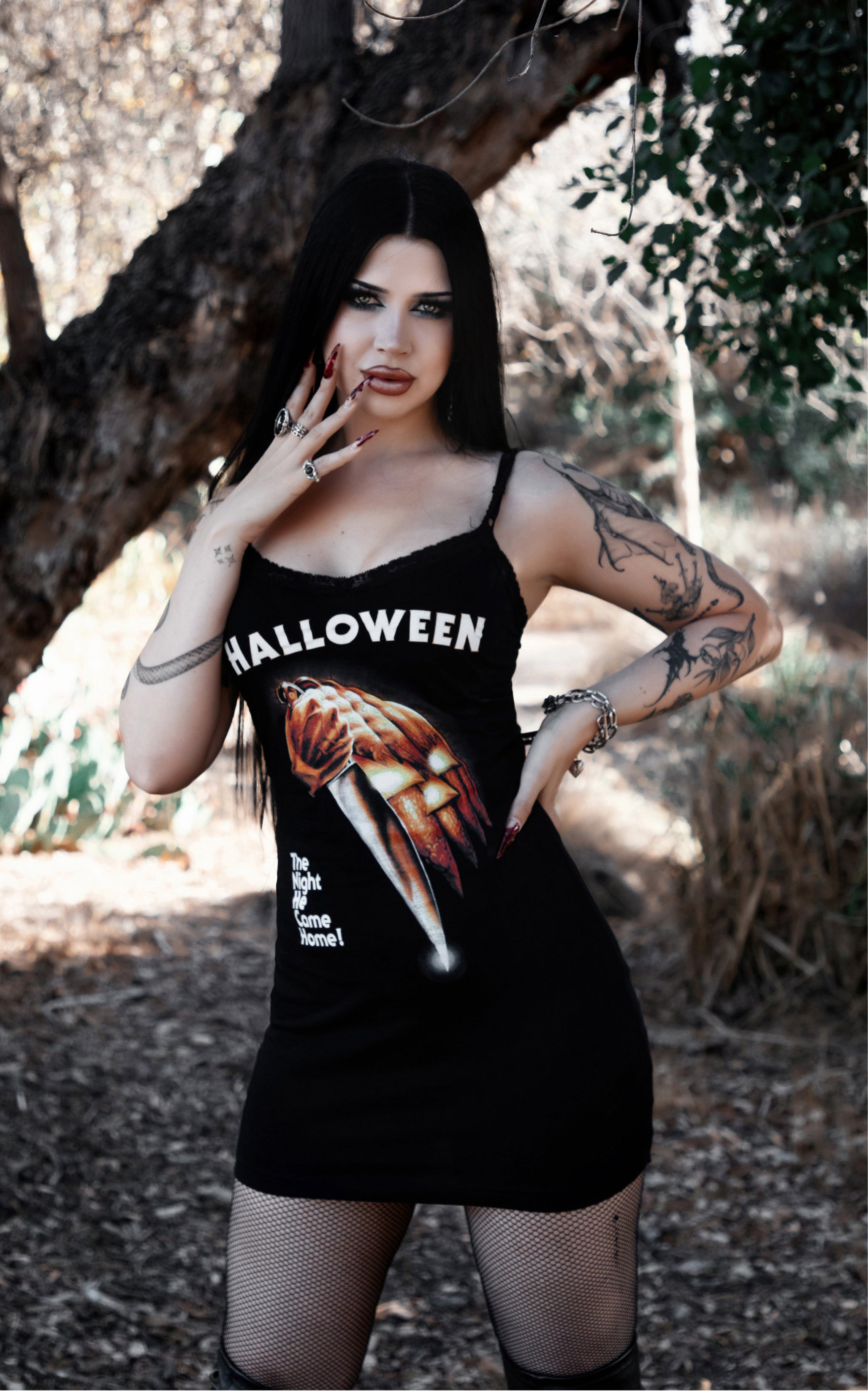 Vera's Eyecandy Halloween Lace Strap Dress