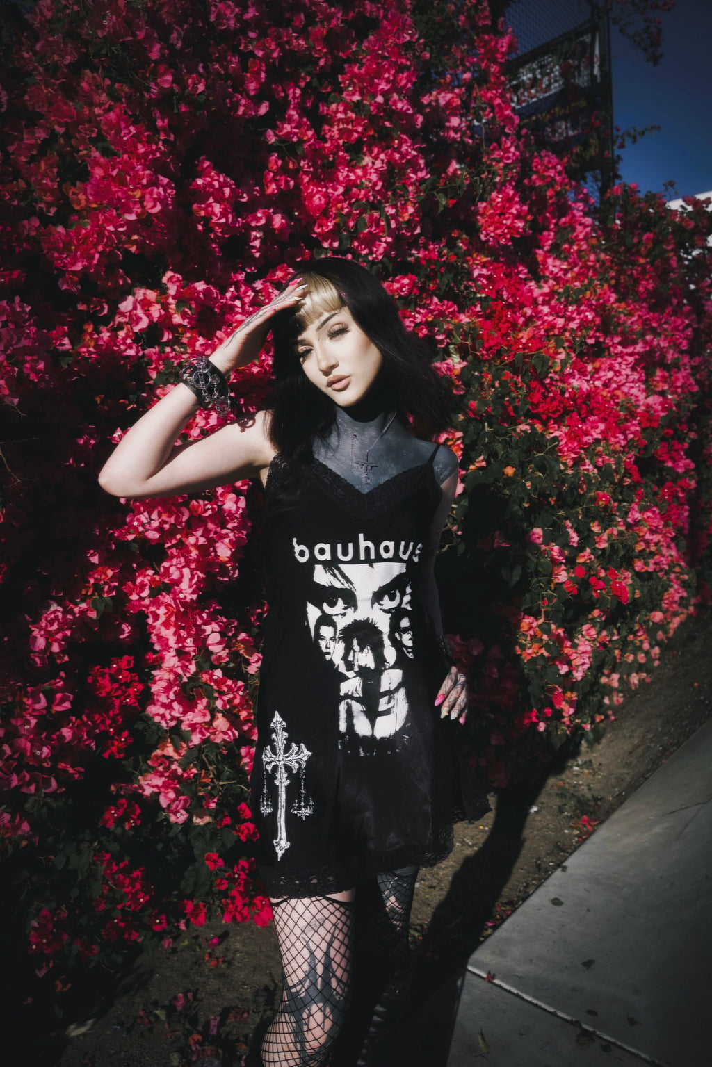 Vera's Eyecandy Bauhaus Cross Mini Slip Dress