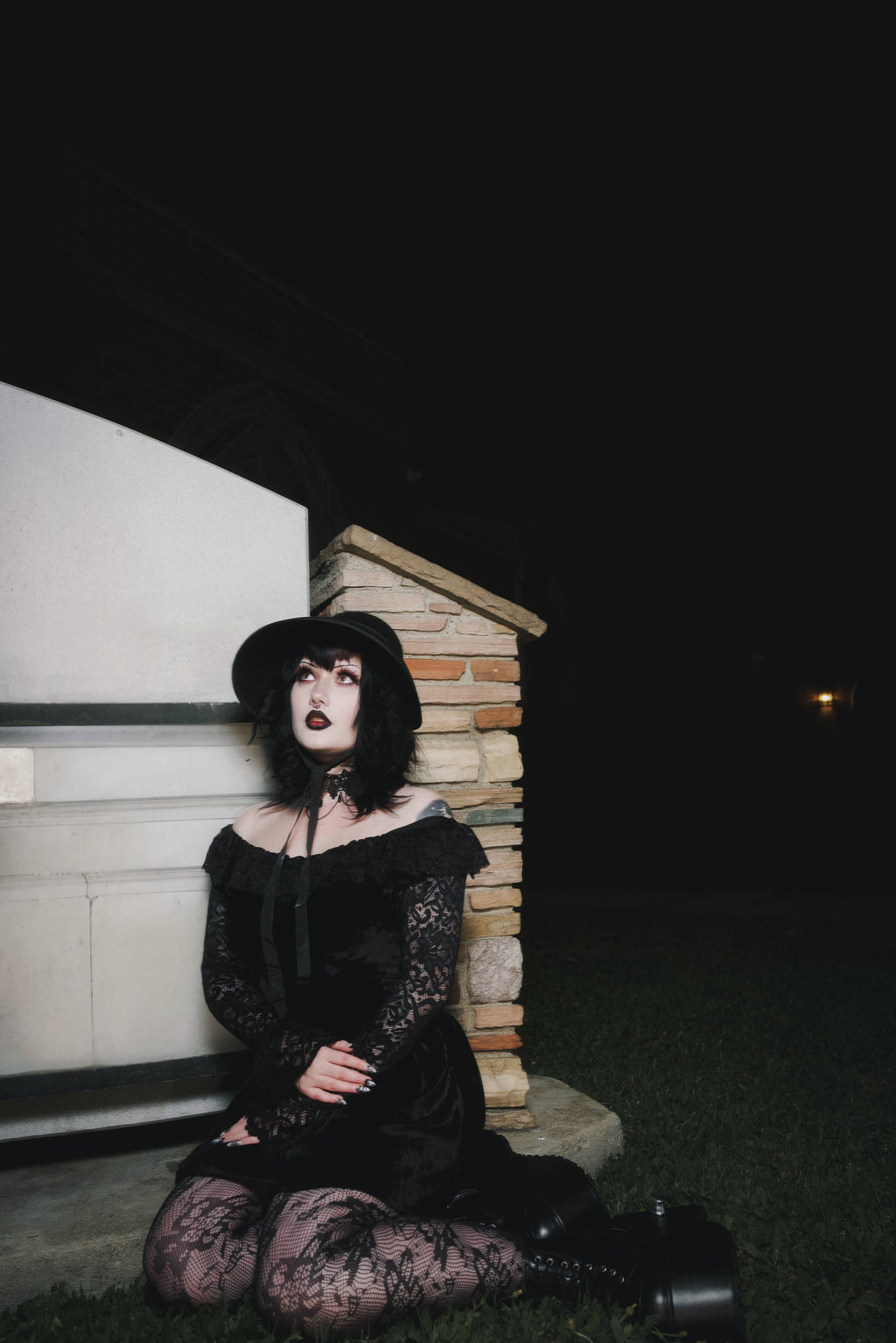 Vera's Eyecandy Black Widow Velvet Dress