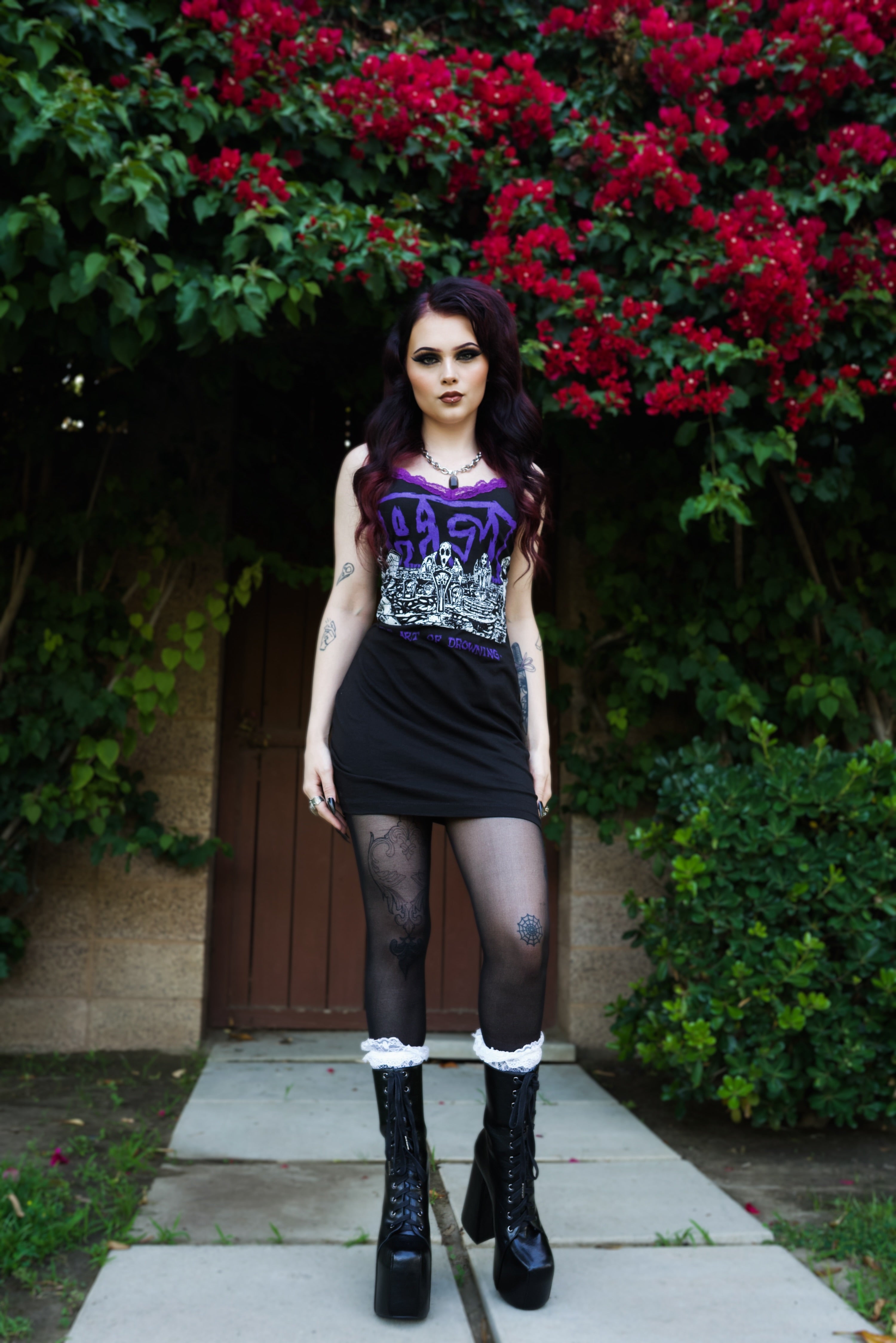 Vera's Eyecandy AFI Lace Strap Band Dress