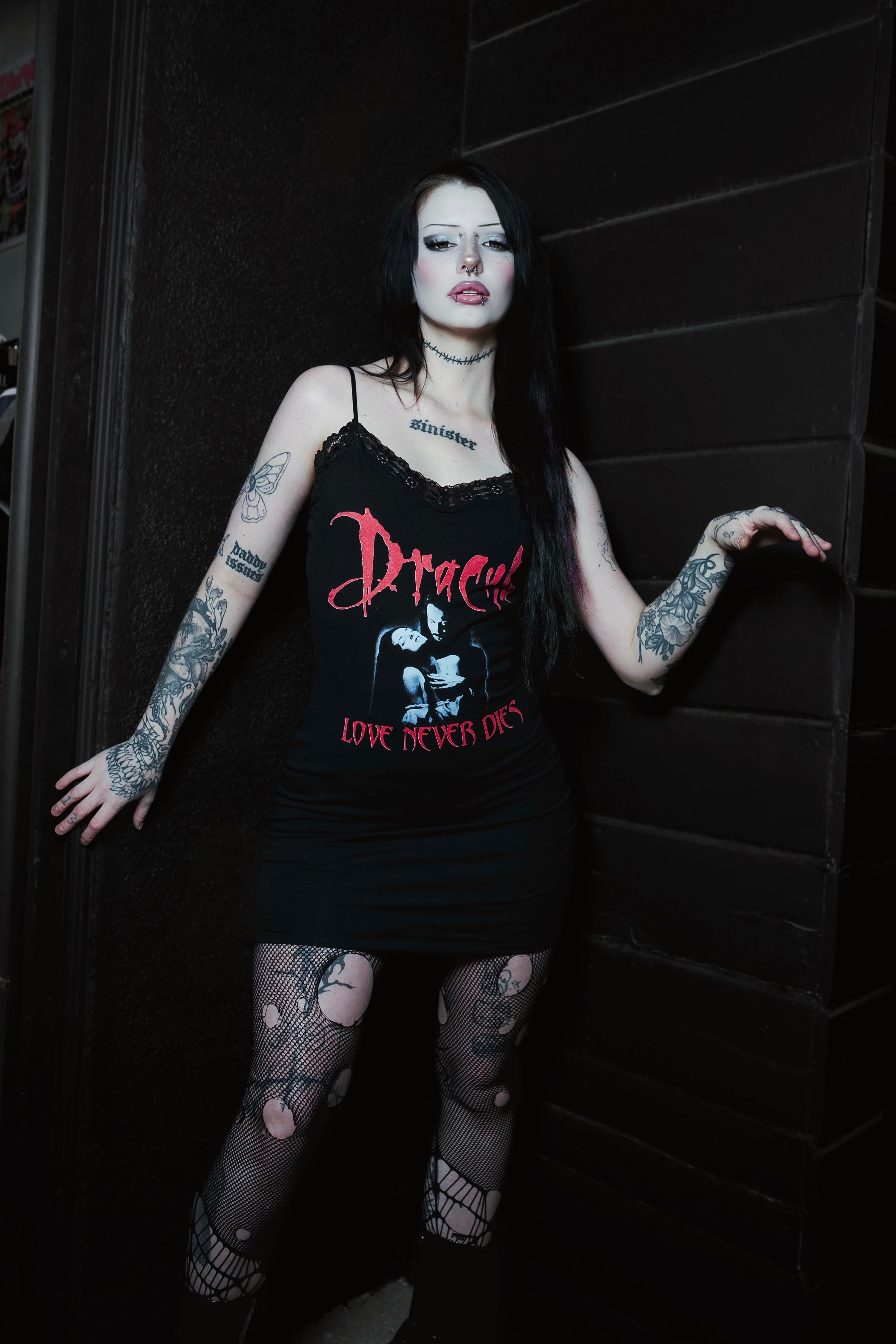 Vera's Eyecandy Dracula Love Never Dies Lace Strap Dress