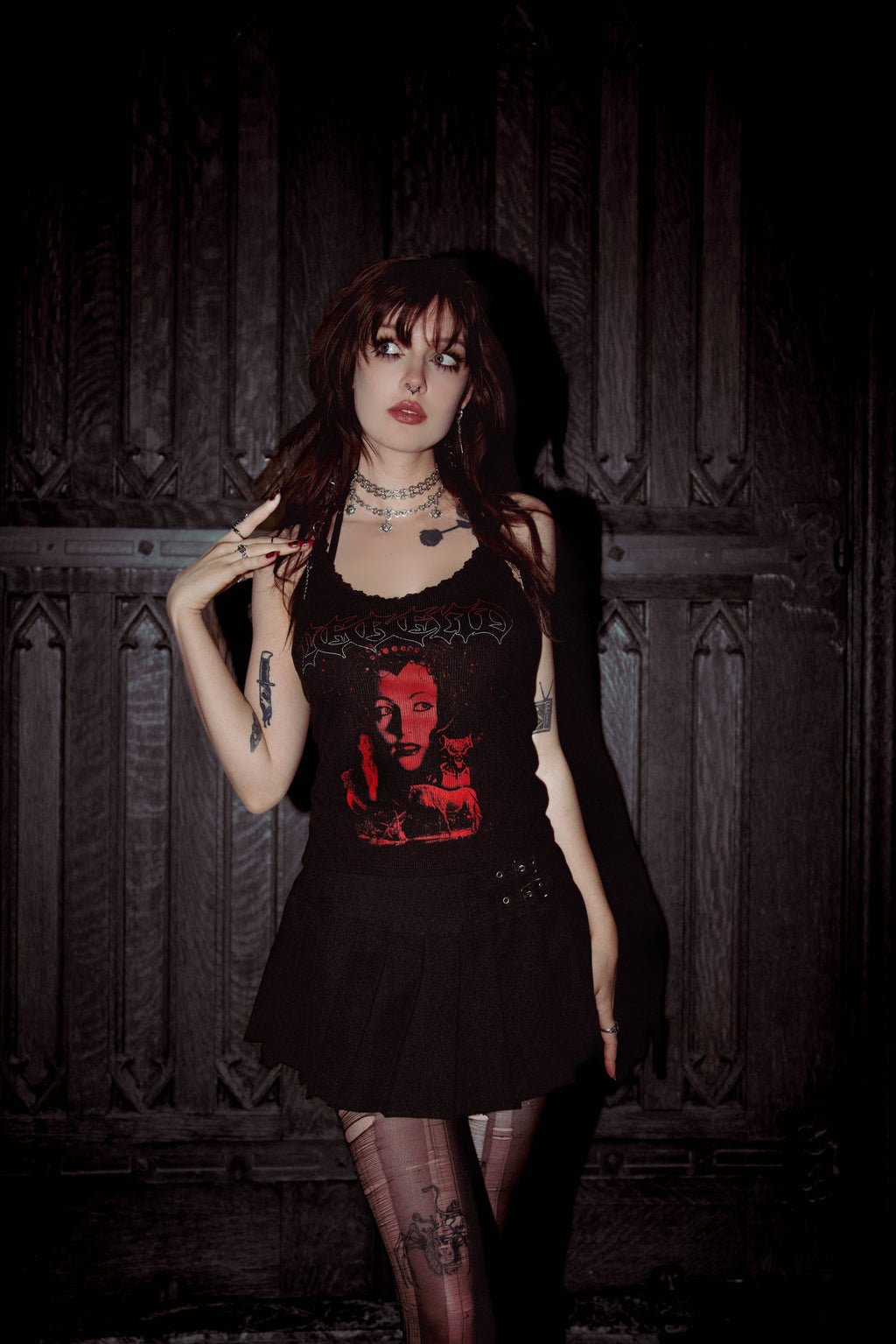 Vera's Eyecandy Legend Princess Lili Ribbed Lace Camisole Tank Top