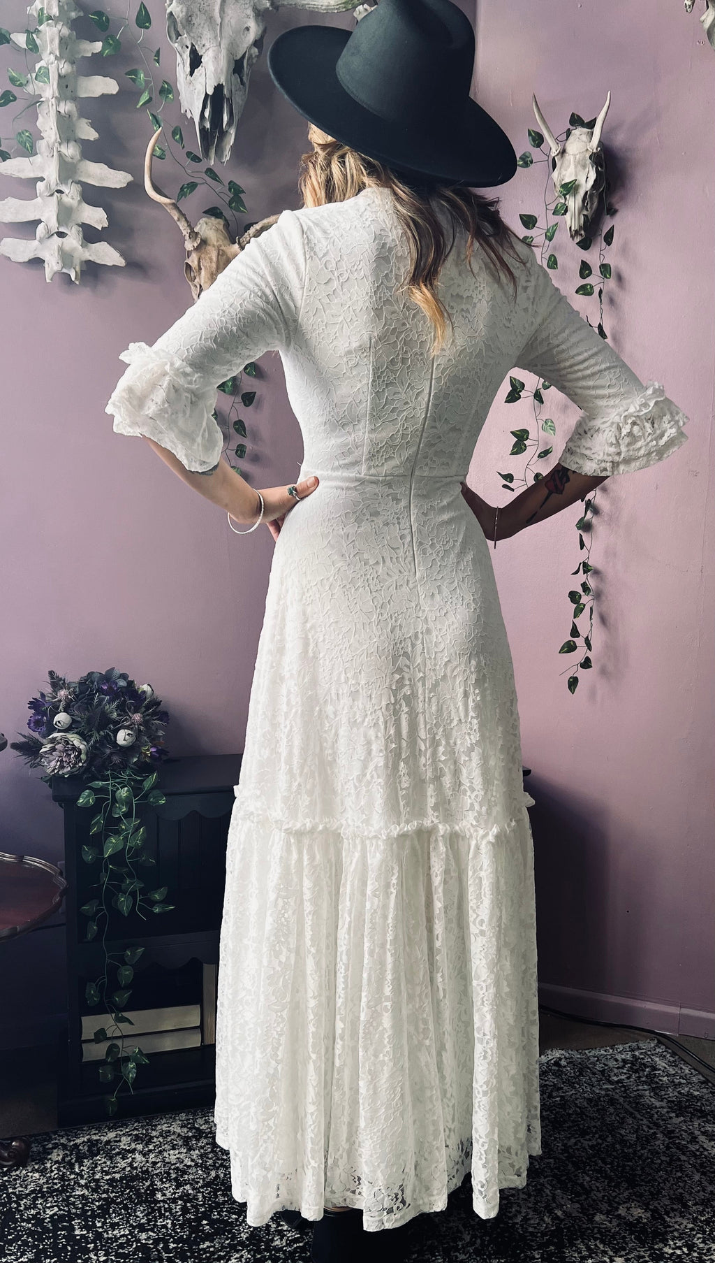 Witchwood Mina Ivory Floral Lace Bride of the Vampire Maxi Dress