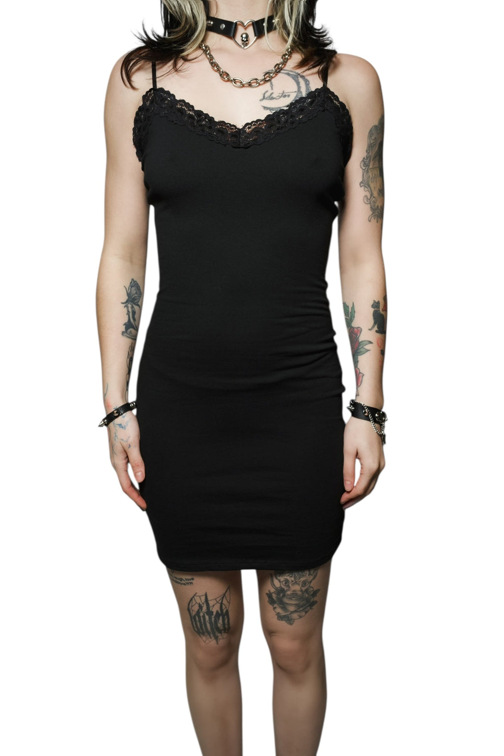 Vera's Eyecandy ALL BLACK Lace Strap Dress