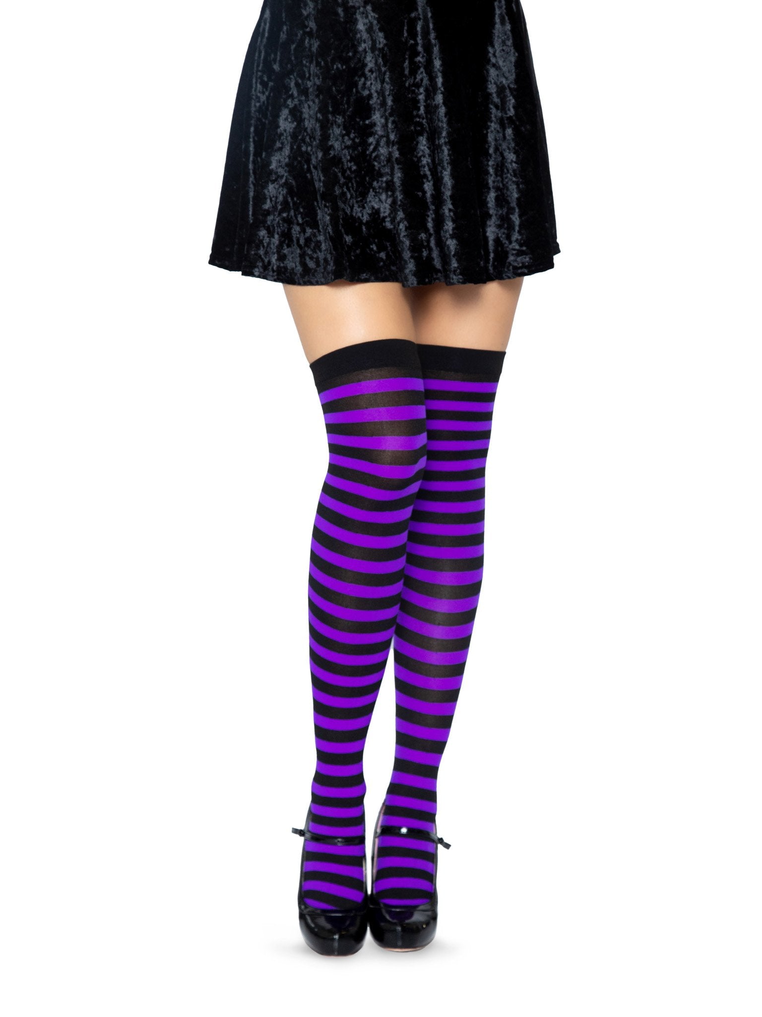 Leg Avenue Cari Striped Thigh High Socks
