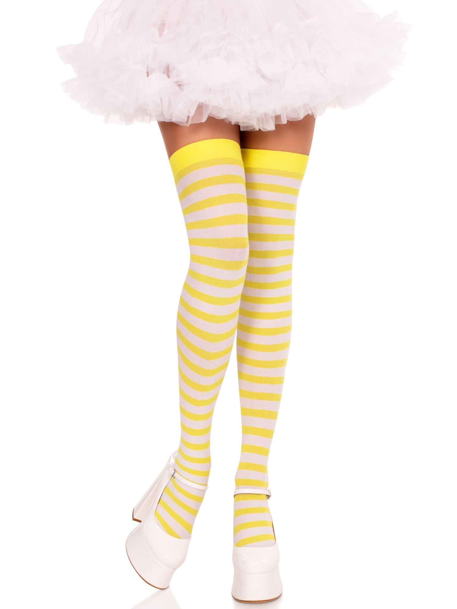 Leg Avenue Cari Striped Thigh High Socks