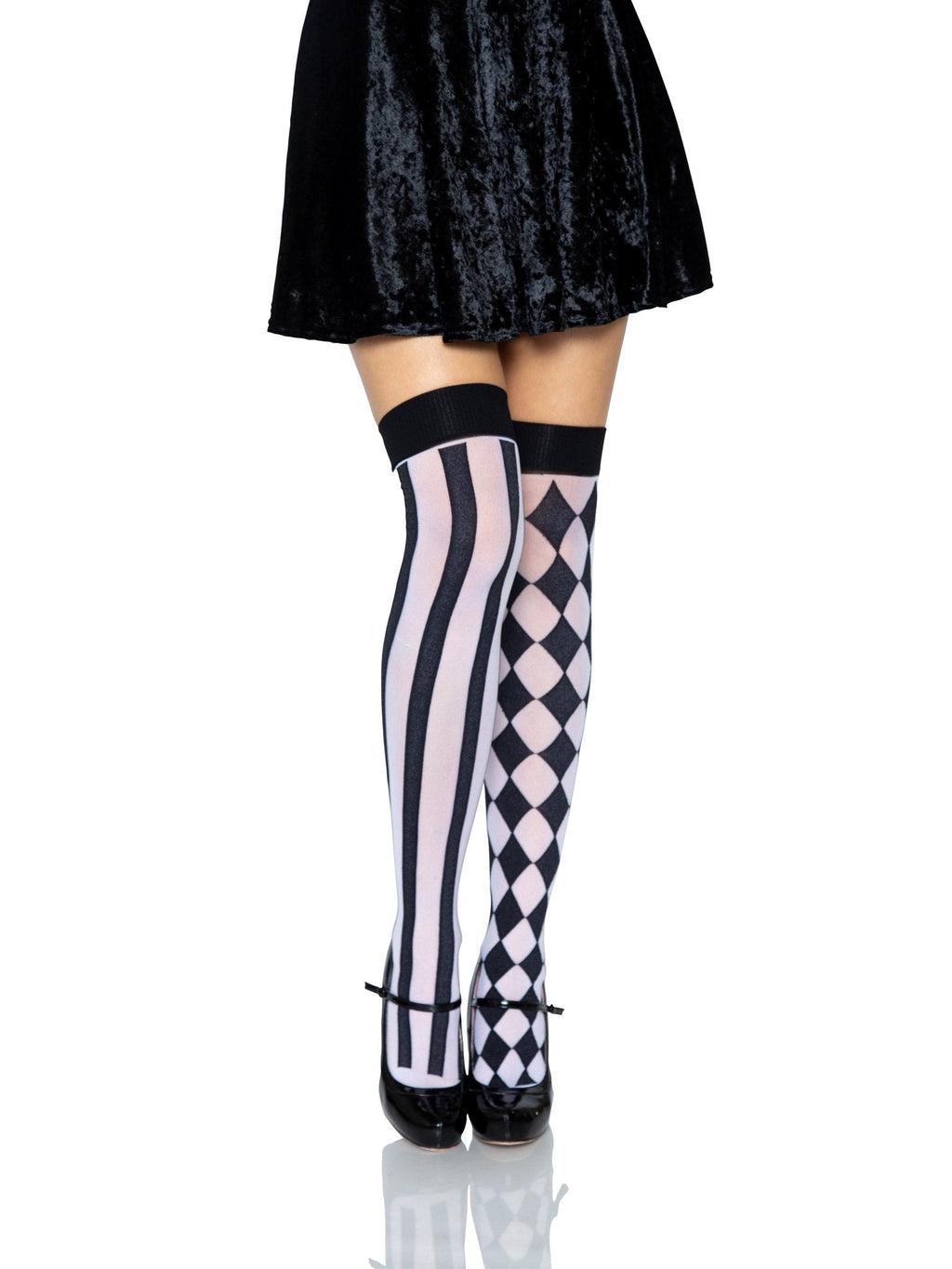 Leg Avenue Harlequin Diamond Stripe Thigh High Stockings