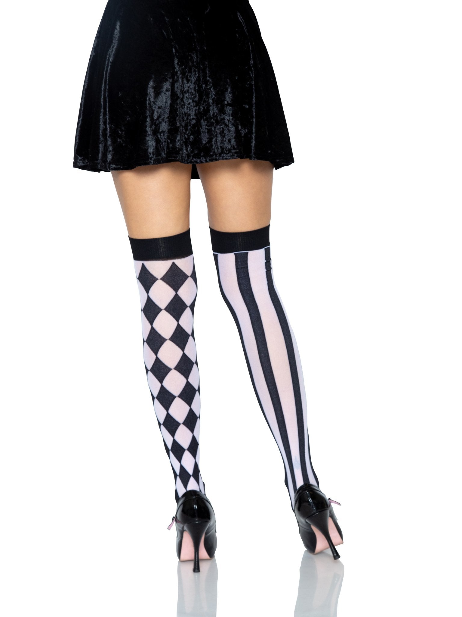 Leg Avenue Harlequin Diamond Stripe Thigh High Stockings
