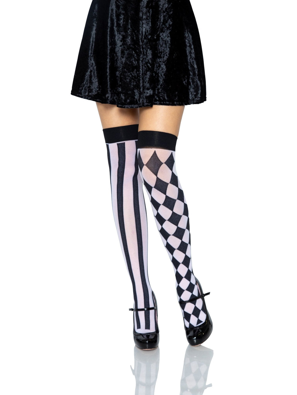 Leg Avenue Harlequin Diamond Stripe Thigh High Stockings
