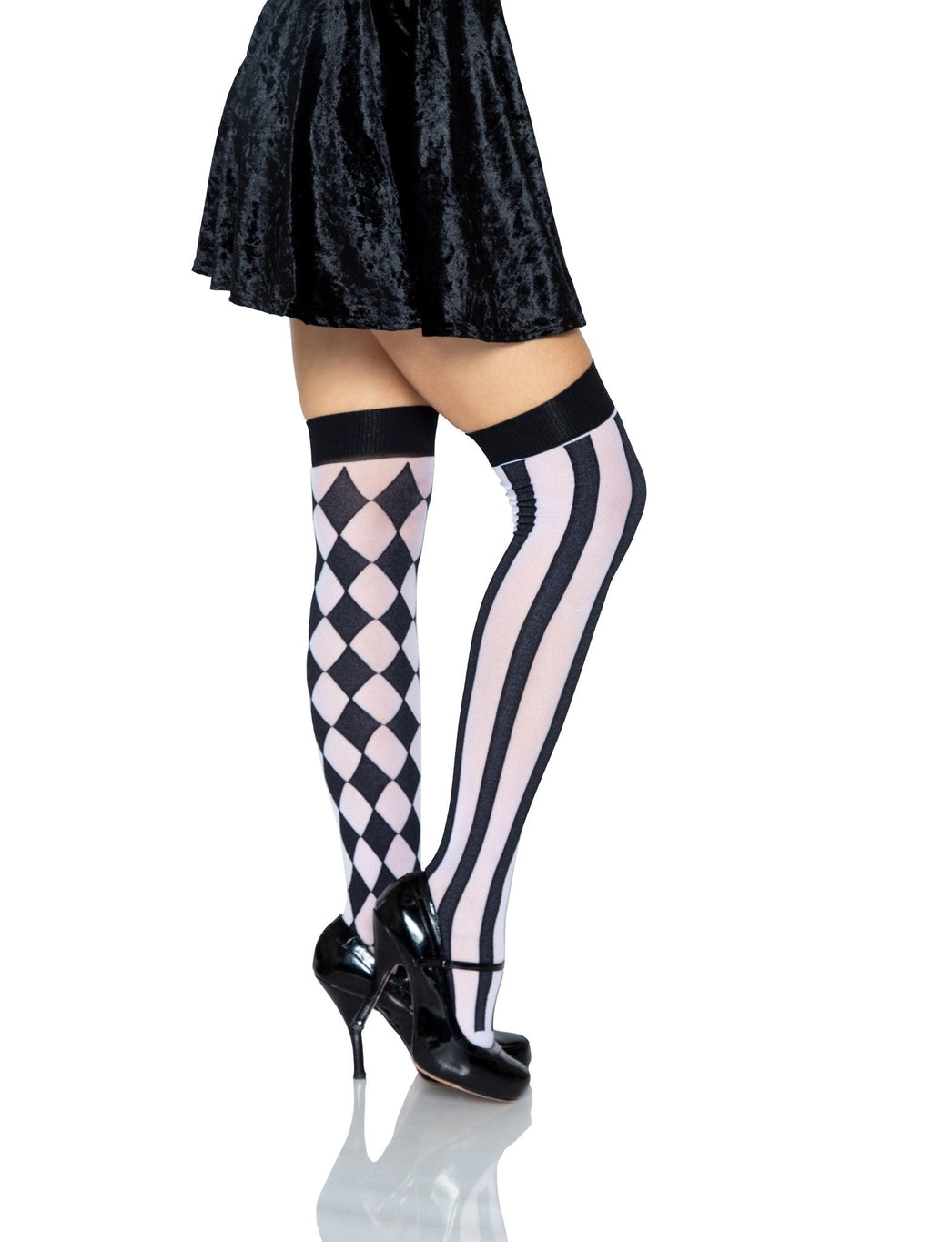 Leg Avenue Harlequin Diamond Stripe Thigh High Stockings
