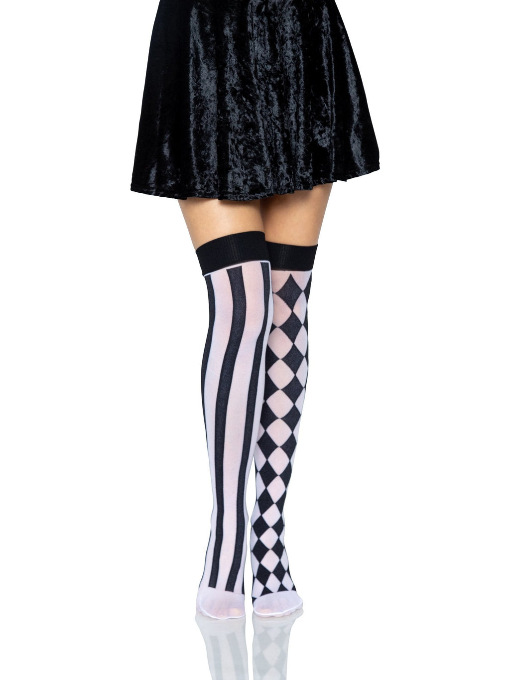 Leg Avenue Harlequin Diamond Stripe Thigh High Stockings
