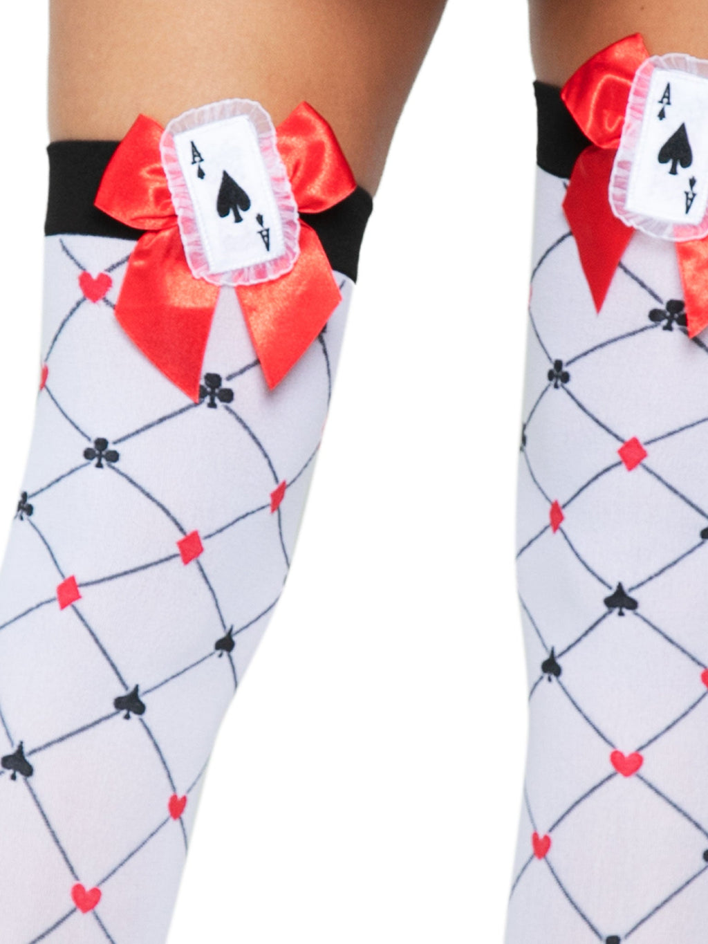 Leg Avenue Card Suit Thigh High Stockings