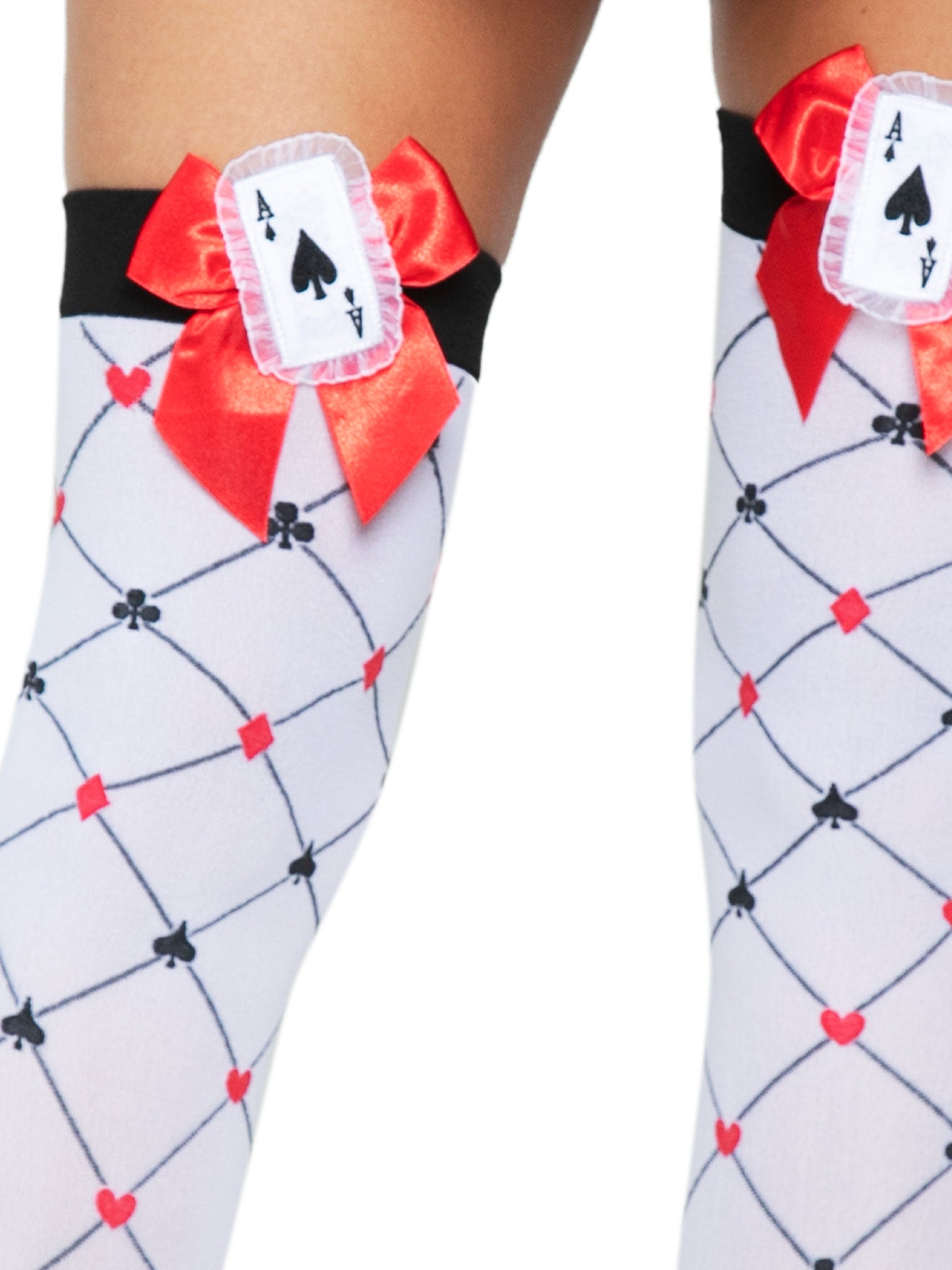 Leg Avenue Card Suit Thigh High Stockings