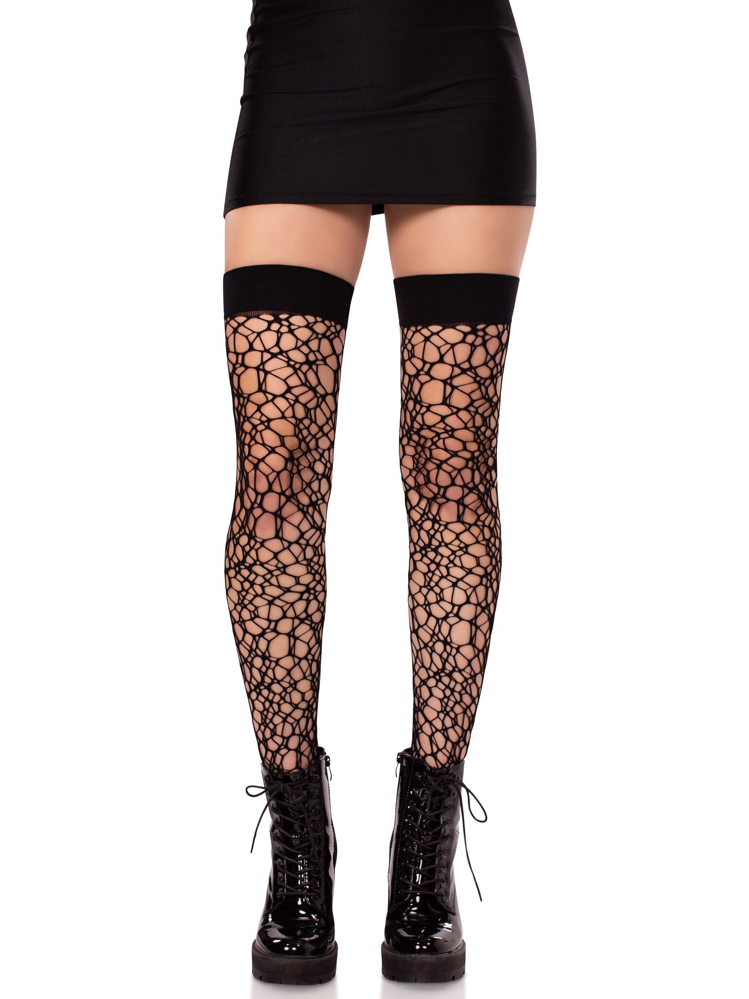 Leg Avenue Fractured Hole Net Thigh Highs