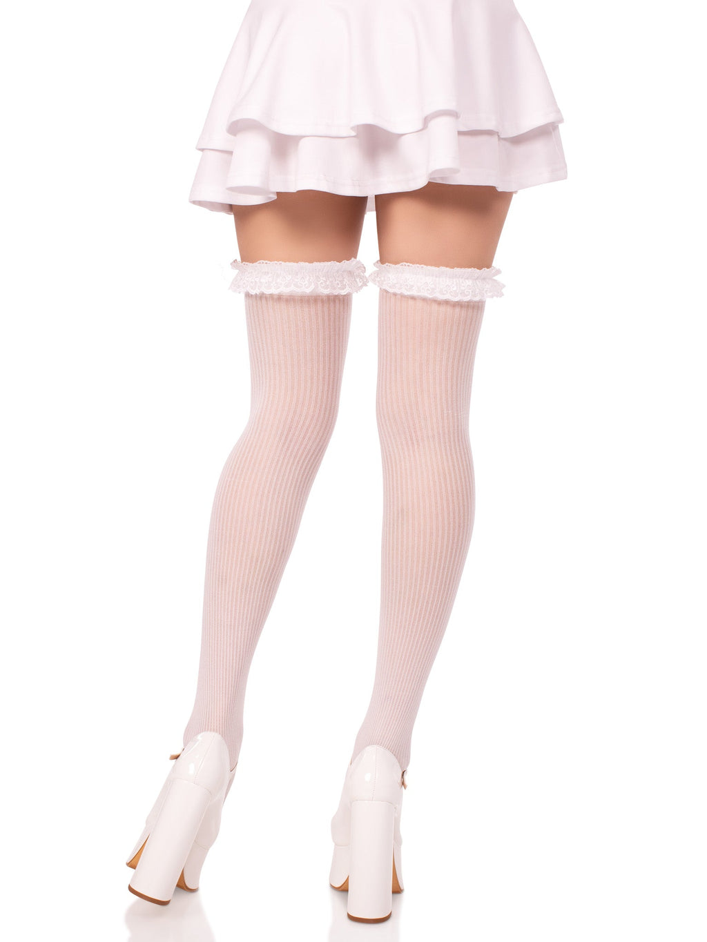 Leg Avenue Calliope Striped Thigh Highs
