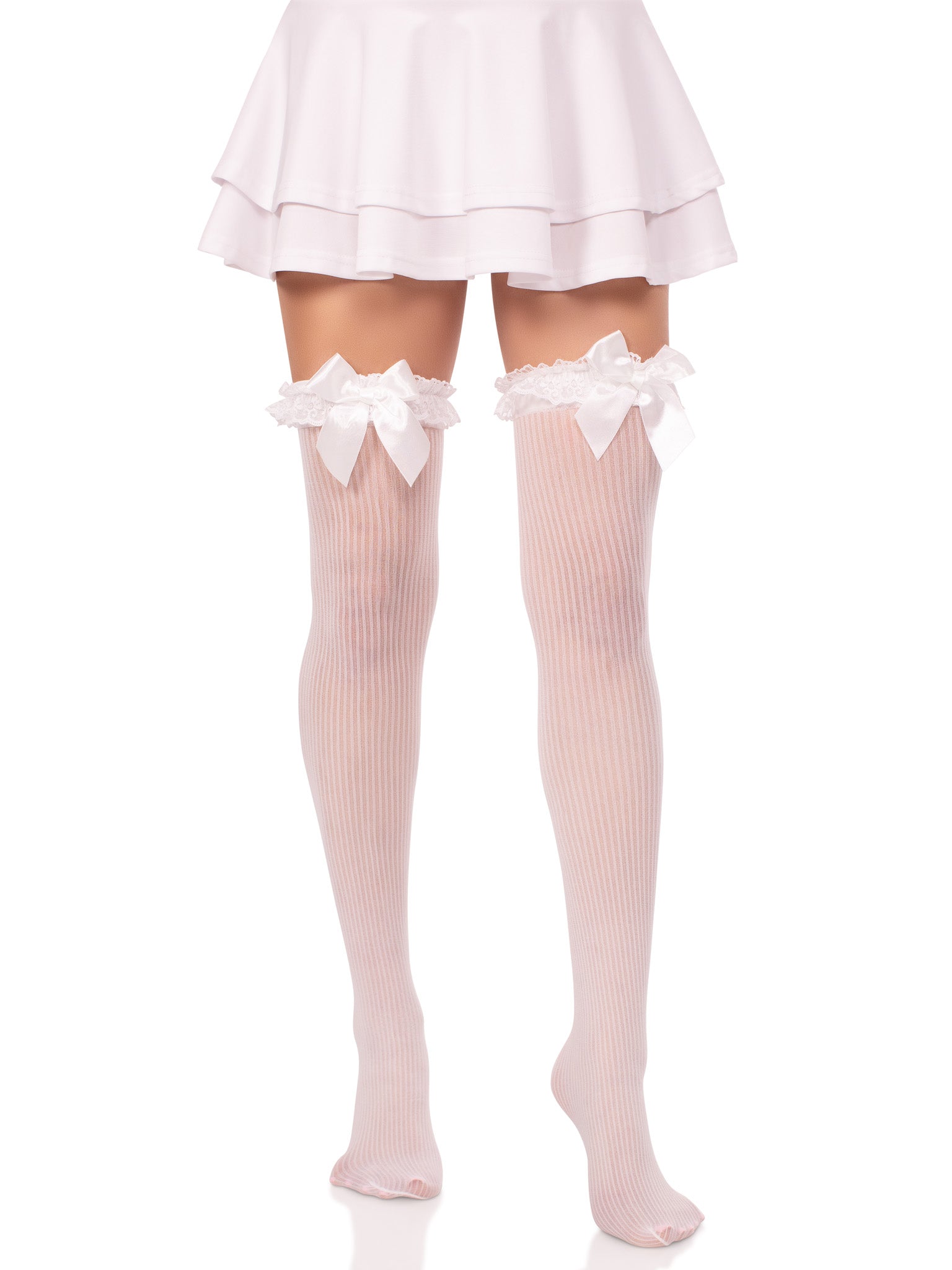 Leg Avenue Calliope Striped Thigh Highs