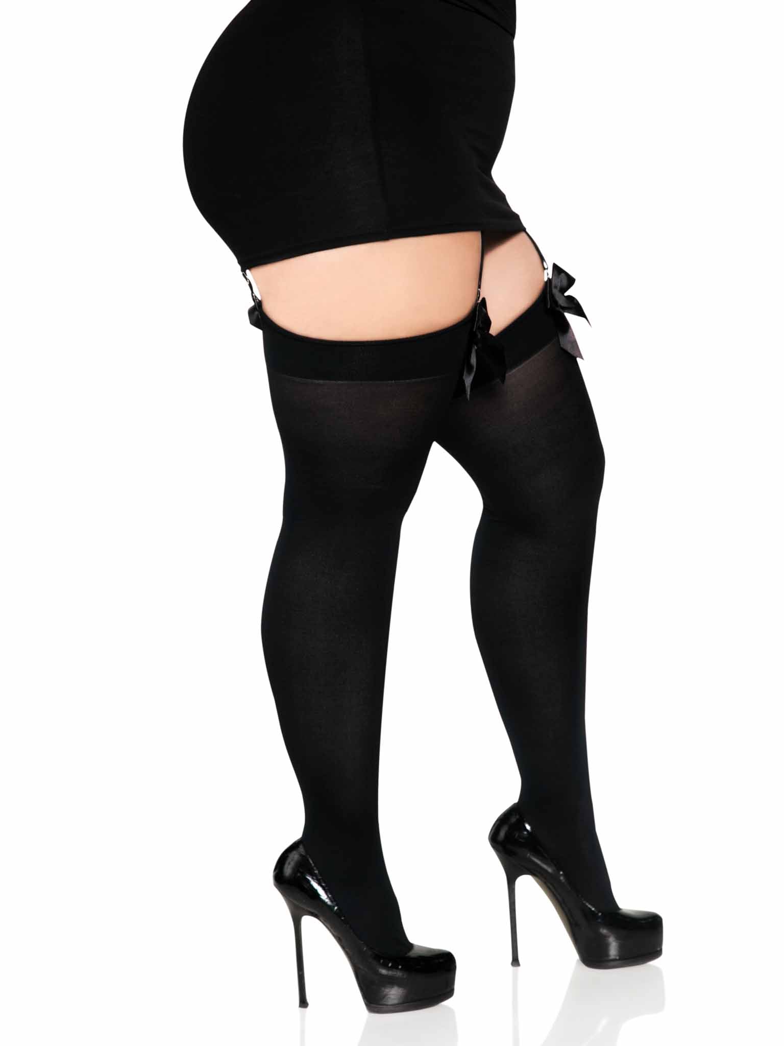 Leg Avenue Kay Opaque Thigh Highs 2 Sizes