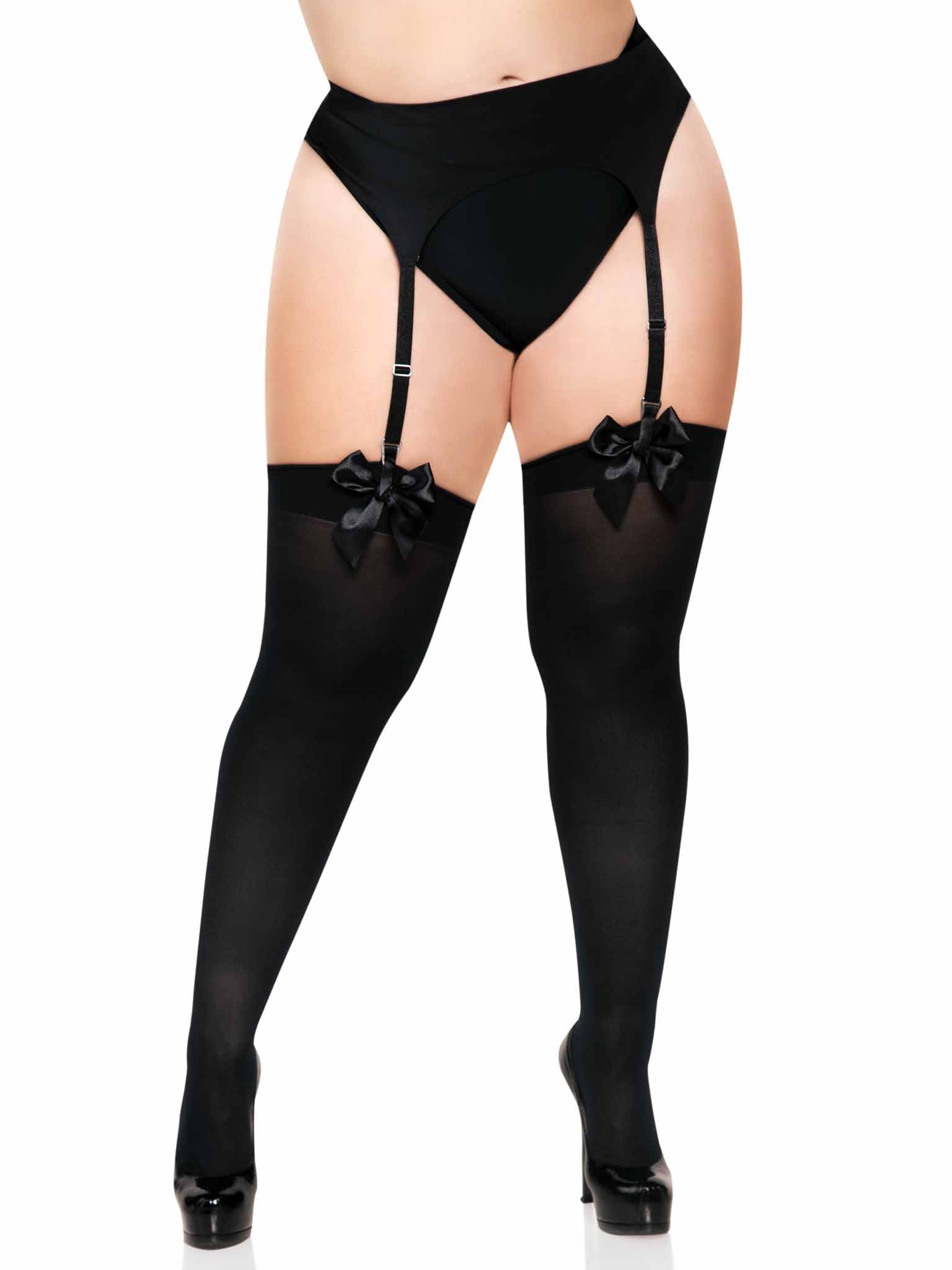 Leg Avenue Kay Opaque Thigh Highs 2 Sizes