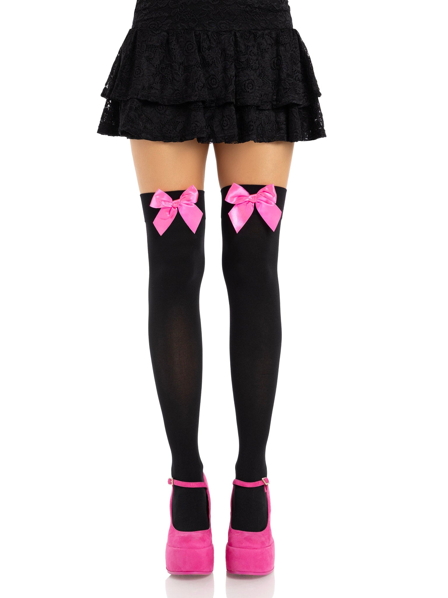 Leg Avenue Kay Opaque Thigh Highs 2 Sizes