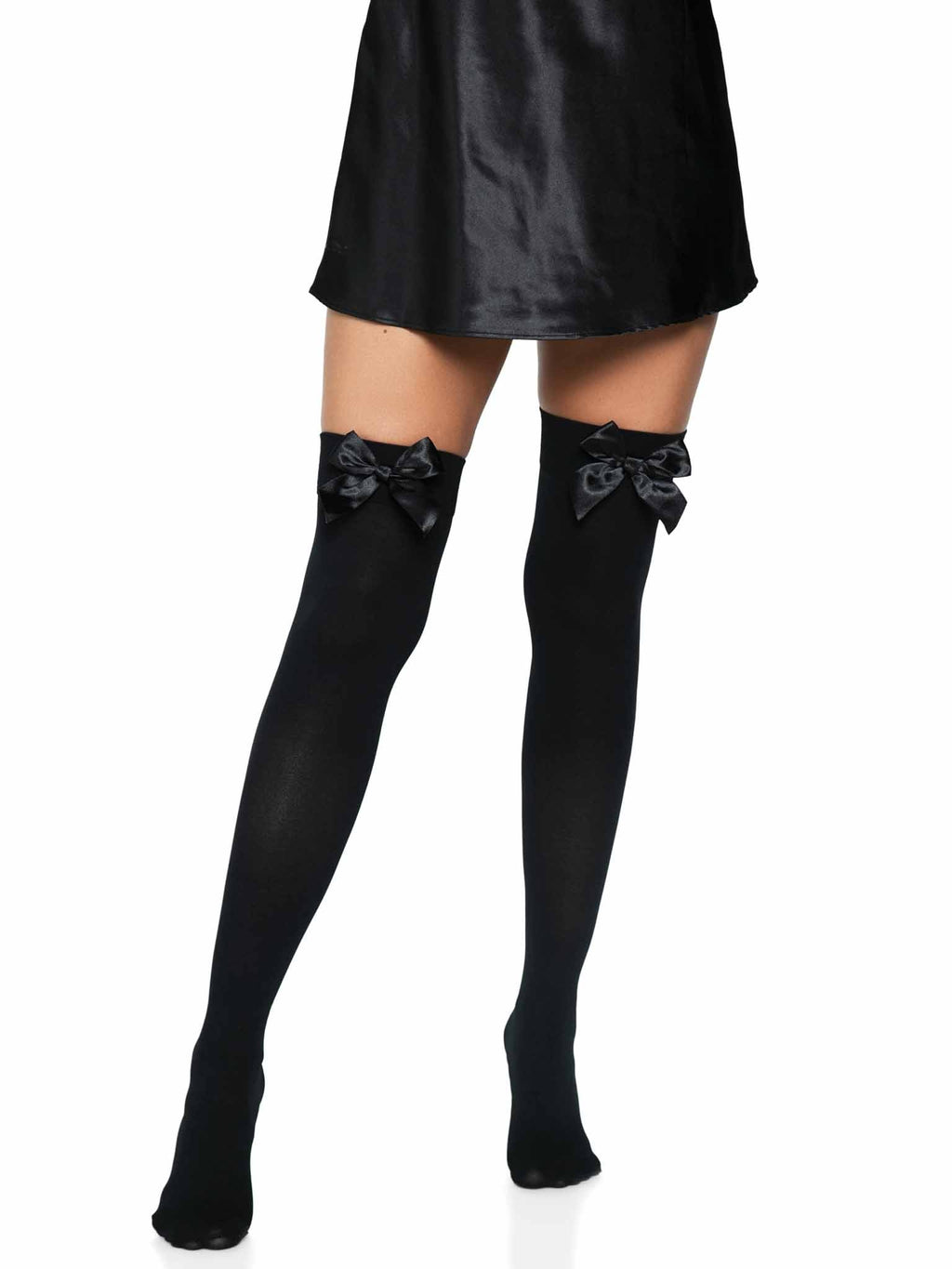 Leg Avenue Kay Opaque Thigh High Bow Stockings