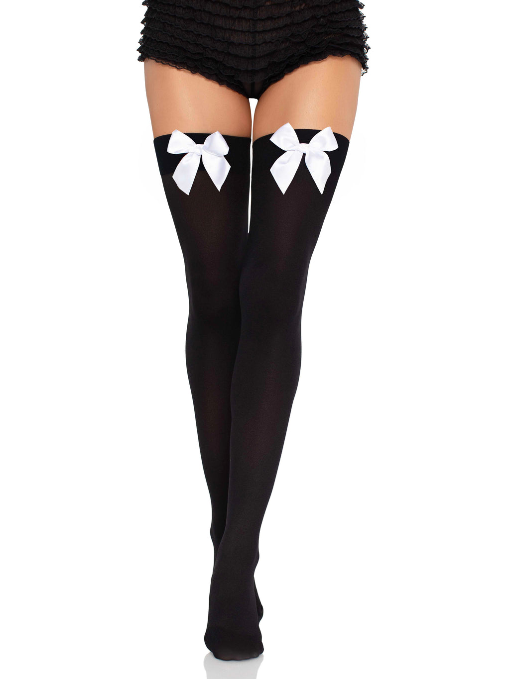 Leg Avenue Kay Opaque Thigh High Bow Stockings