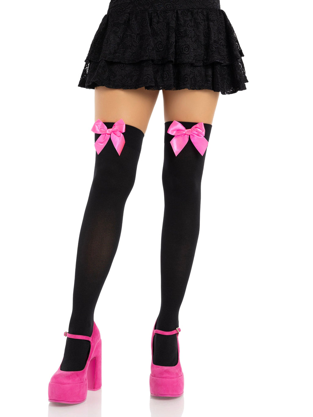 Leg Avenue Kay Opaque Thigh Highs 2 Sizes