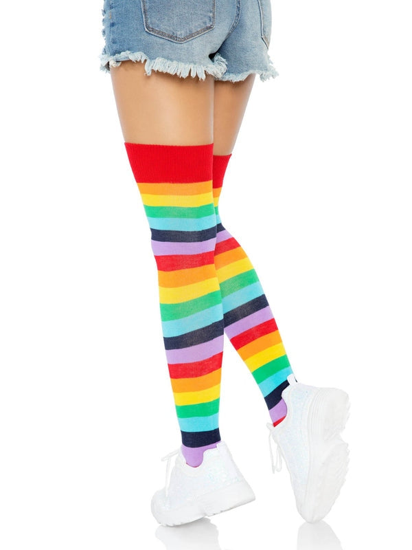 Leg Avenue Cherry Rainbow Thigh High Socks