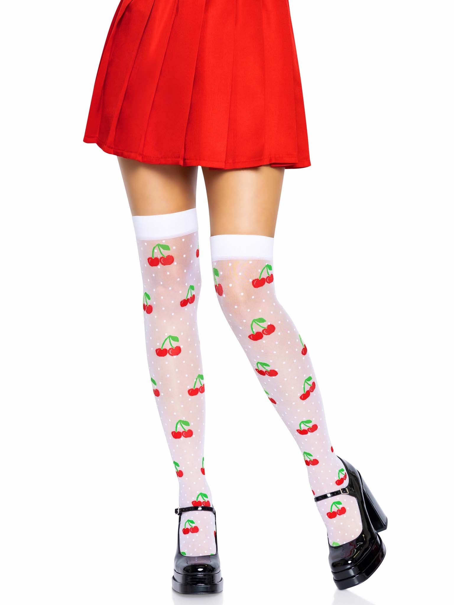 Leg Avenue Cherry Dot Thigh High Stockings