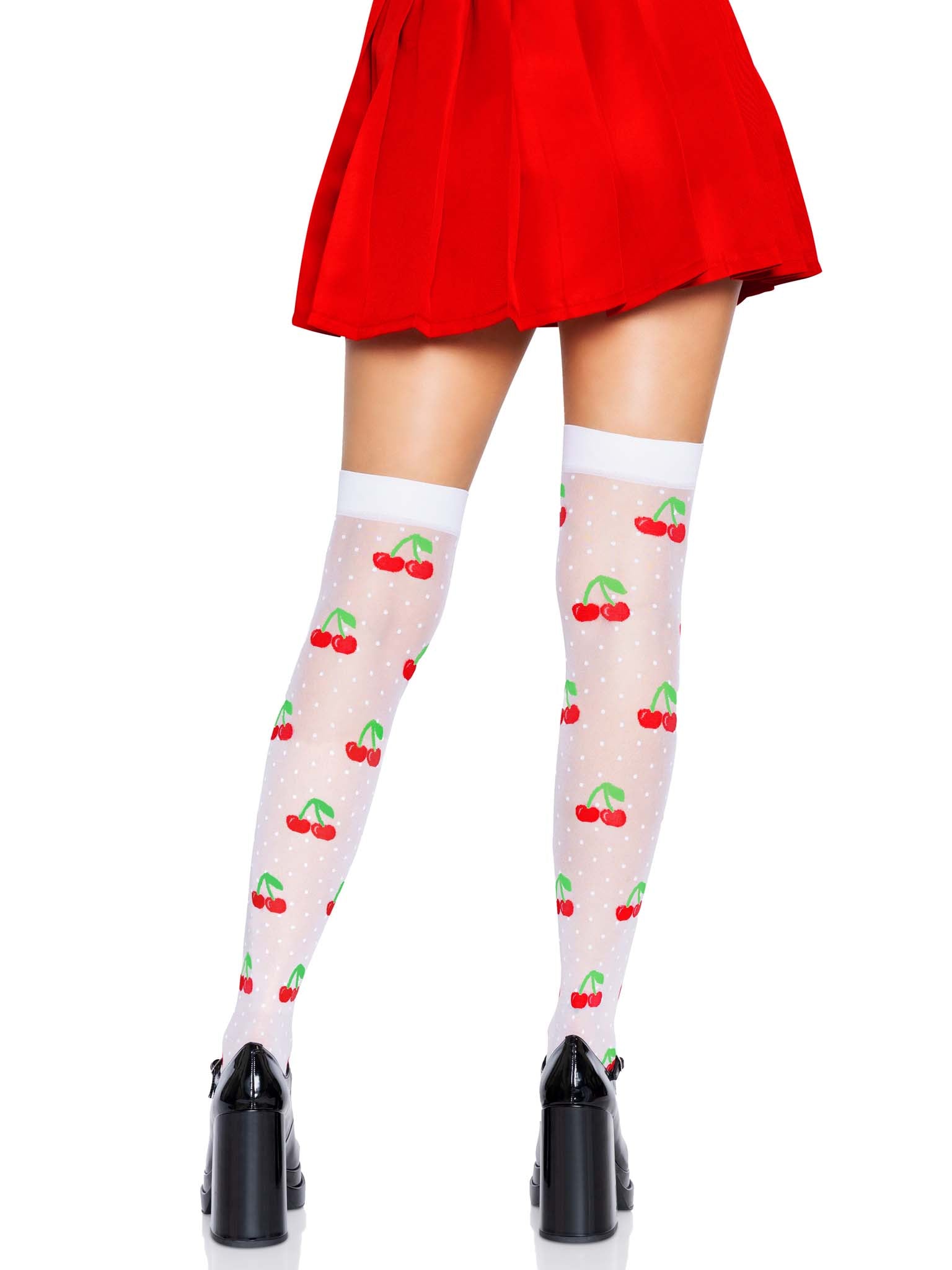 Leg Avenue Cherry Dot Thigh High Stockings