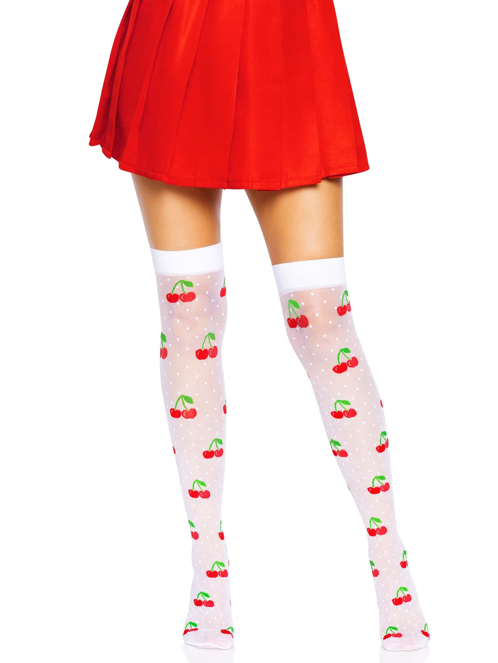 Leg Avenue Cherry Dot Thigh High Stockings