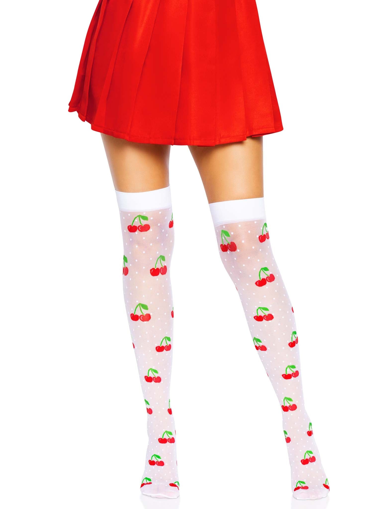 Leg Avenue Cherry Dot Thigh High Stockings