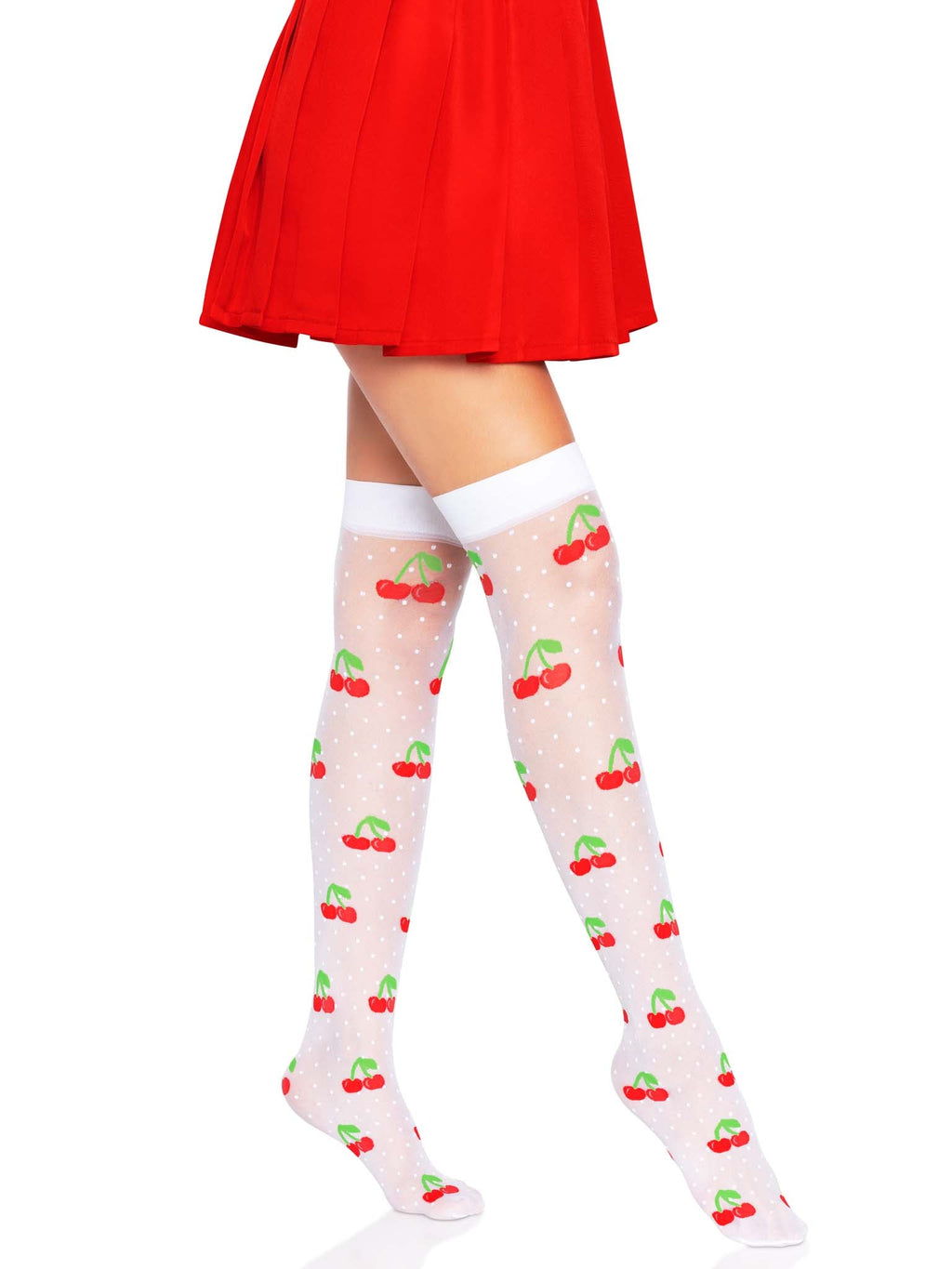 Leg Avenue Cherry Dot Thigh High Stockings