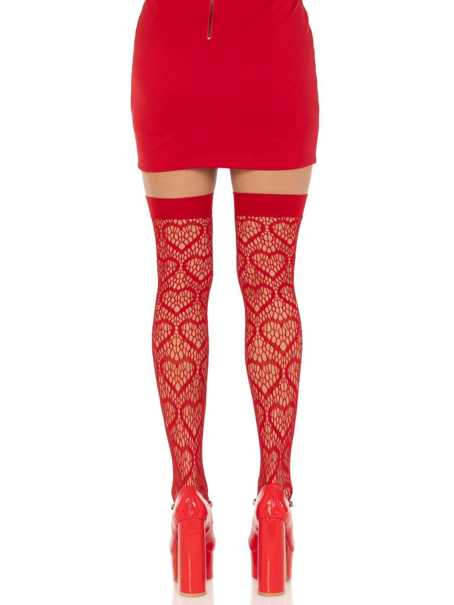 Leg Avenue Amore Heart Net Thigh Highs