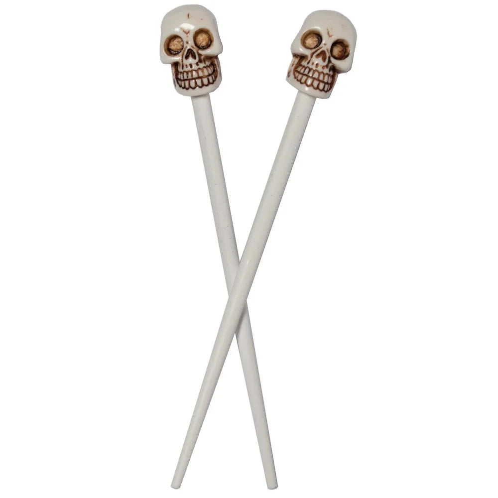 Kreepsville 666 Skull Collection White Hair Sticks