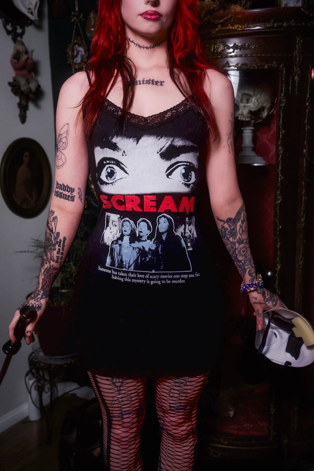 Vera's Eyecandy Scream Lace Strap Dress