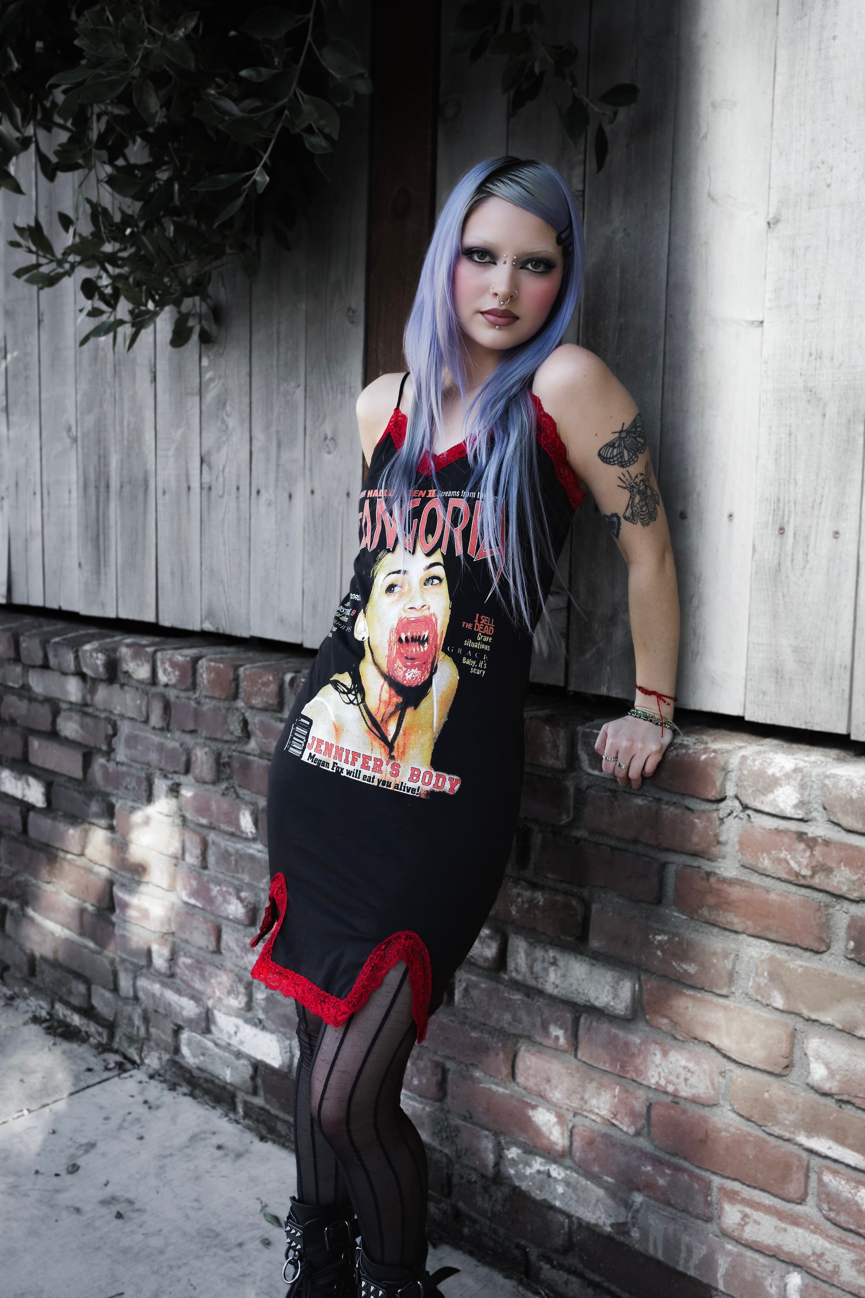 Vera's Eyecandy Jennifer's Body Fangoria Slit Red Lace Dress