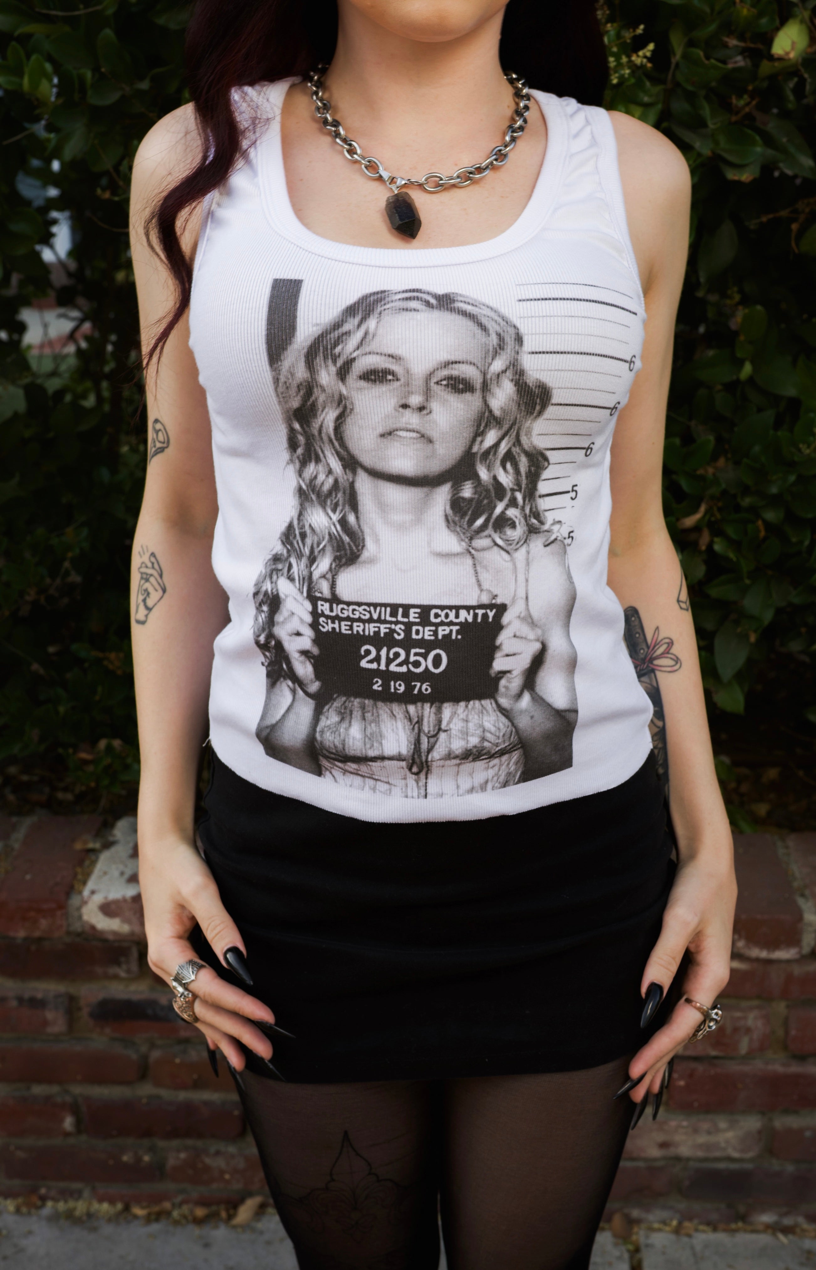 Vera's Eyecandy 'Baby Mugshot' Ribbed Tank Top