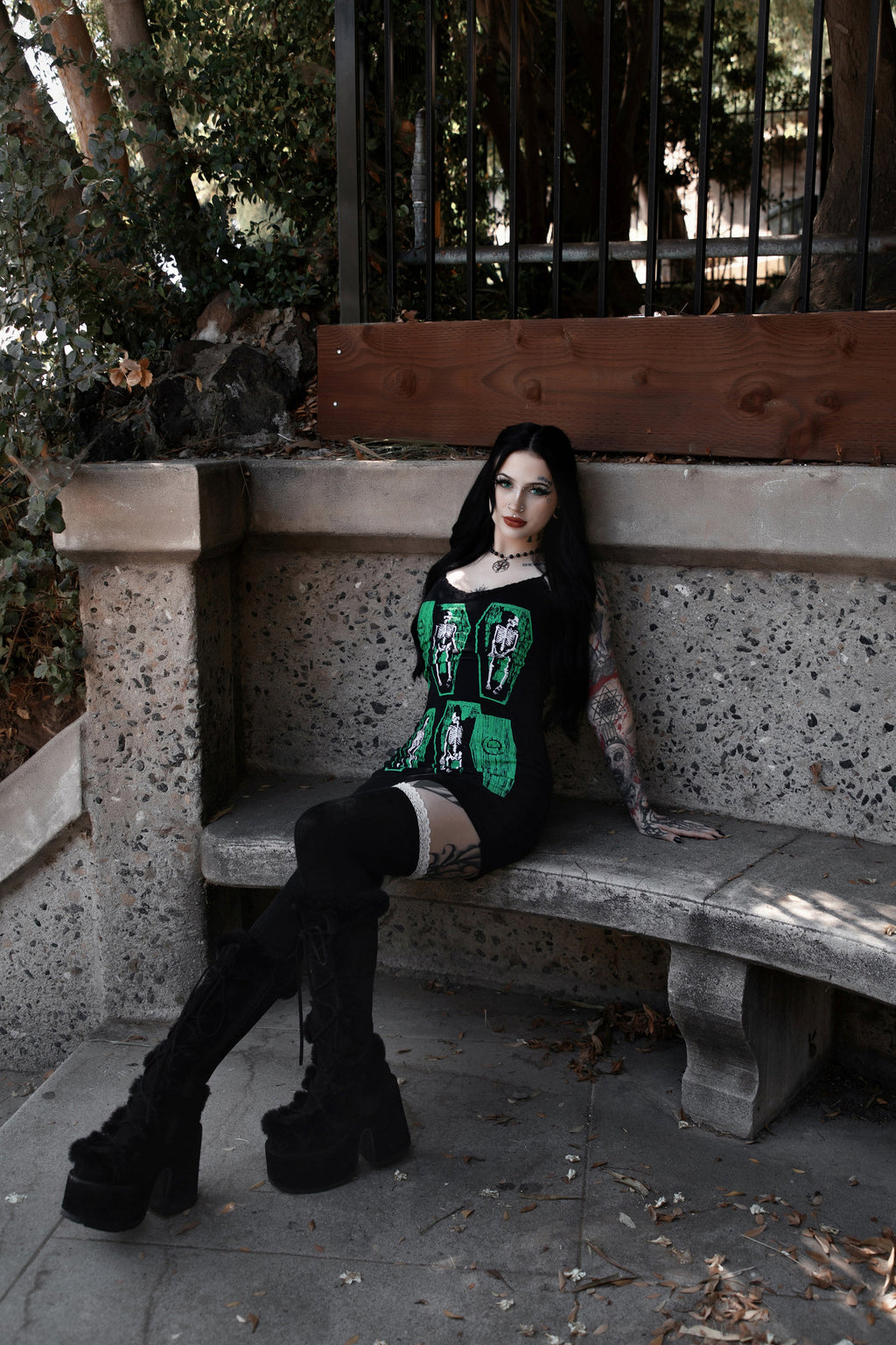 Vera's Eyecandy Type O' Negative Lace Strap Dress