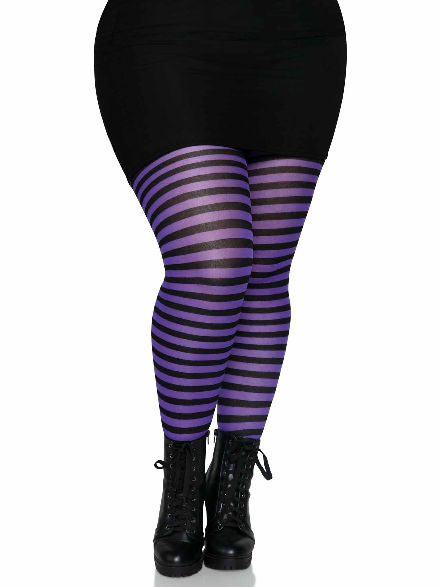 Leg Avenue Plus Jada Striped Women's Tights