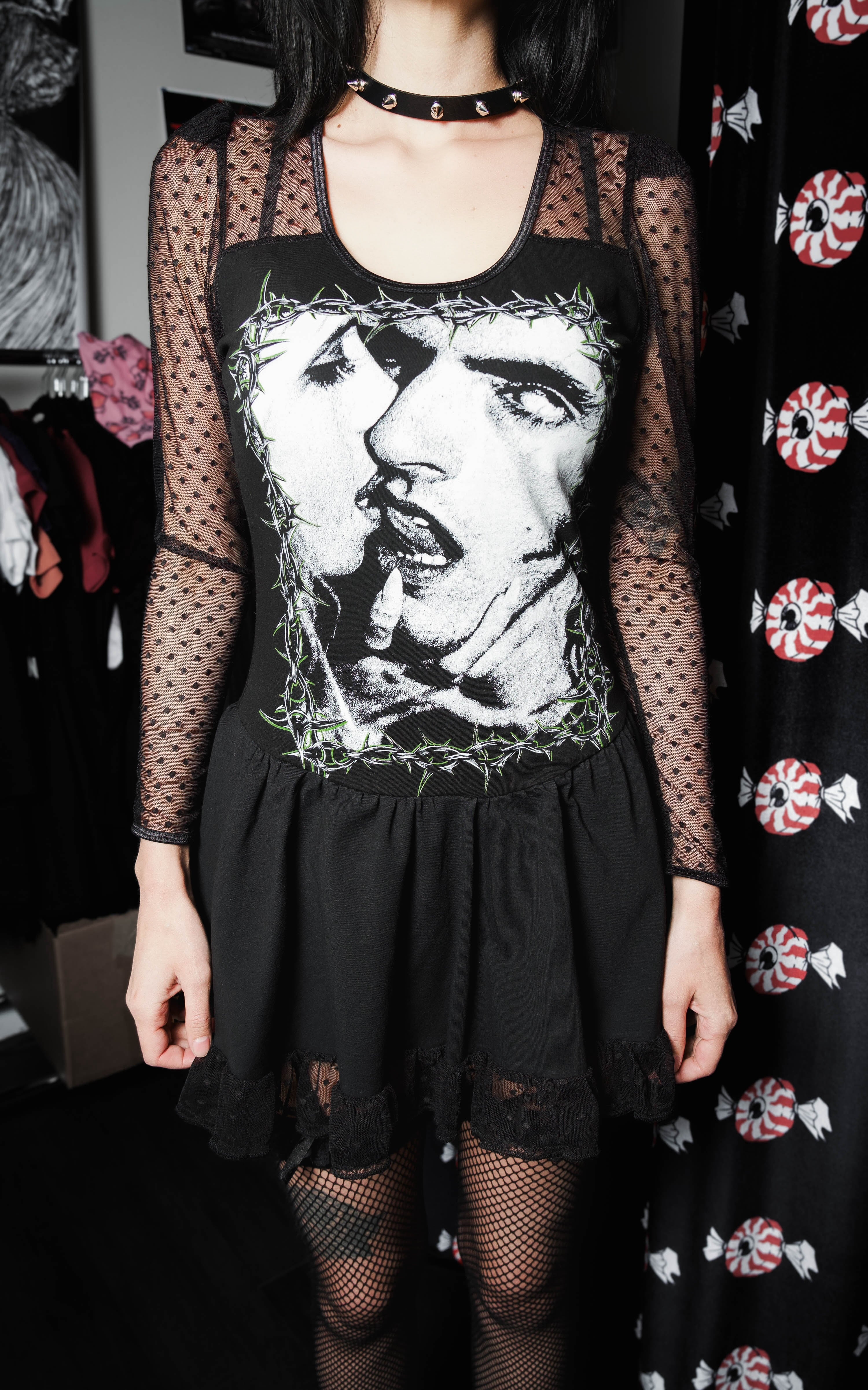 Vera's Eyecandy Peter Steele Do Anything Ballerina Mesh Dress