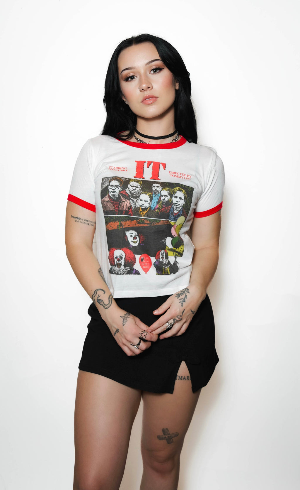 Vera's Eyecandy IT Pennywise We All Float Ringer Tee