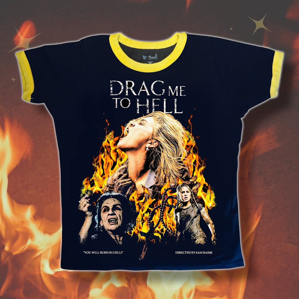 Vera's Eyecandy Drag me to Hell Horror Ringer Tee